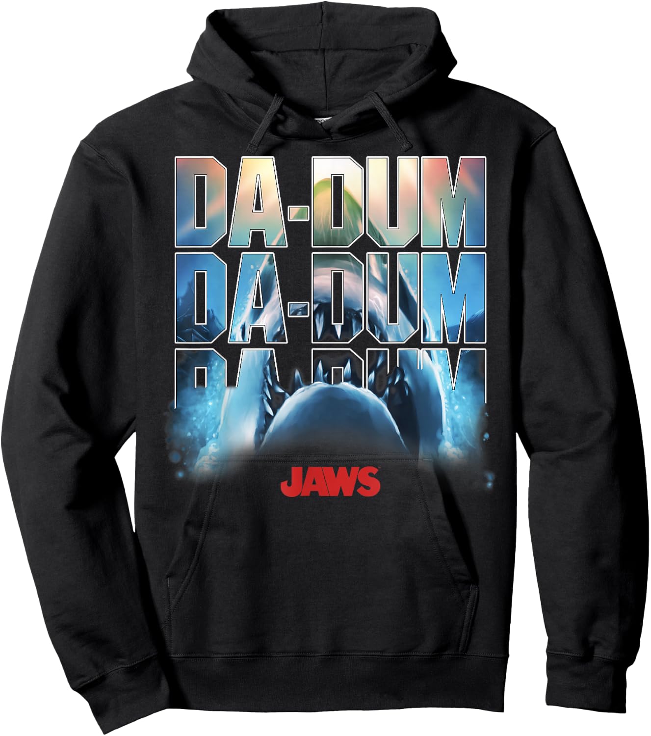 Jaws Da-Dum Da-Dum Da-Dum Build-Up Fill Logo Hoodie - Hoodie | Black
