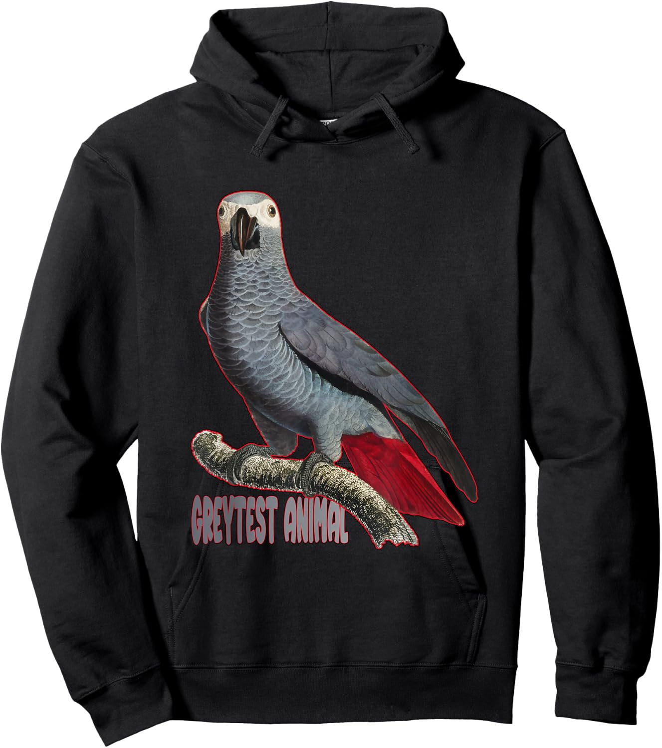 Greytest Animal African Grey Parrot Hoodie - Hoodie | Black