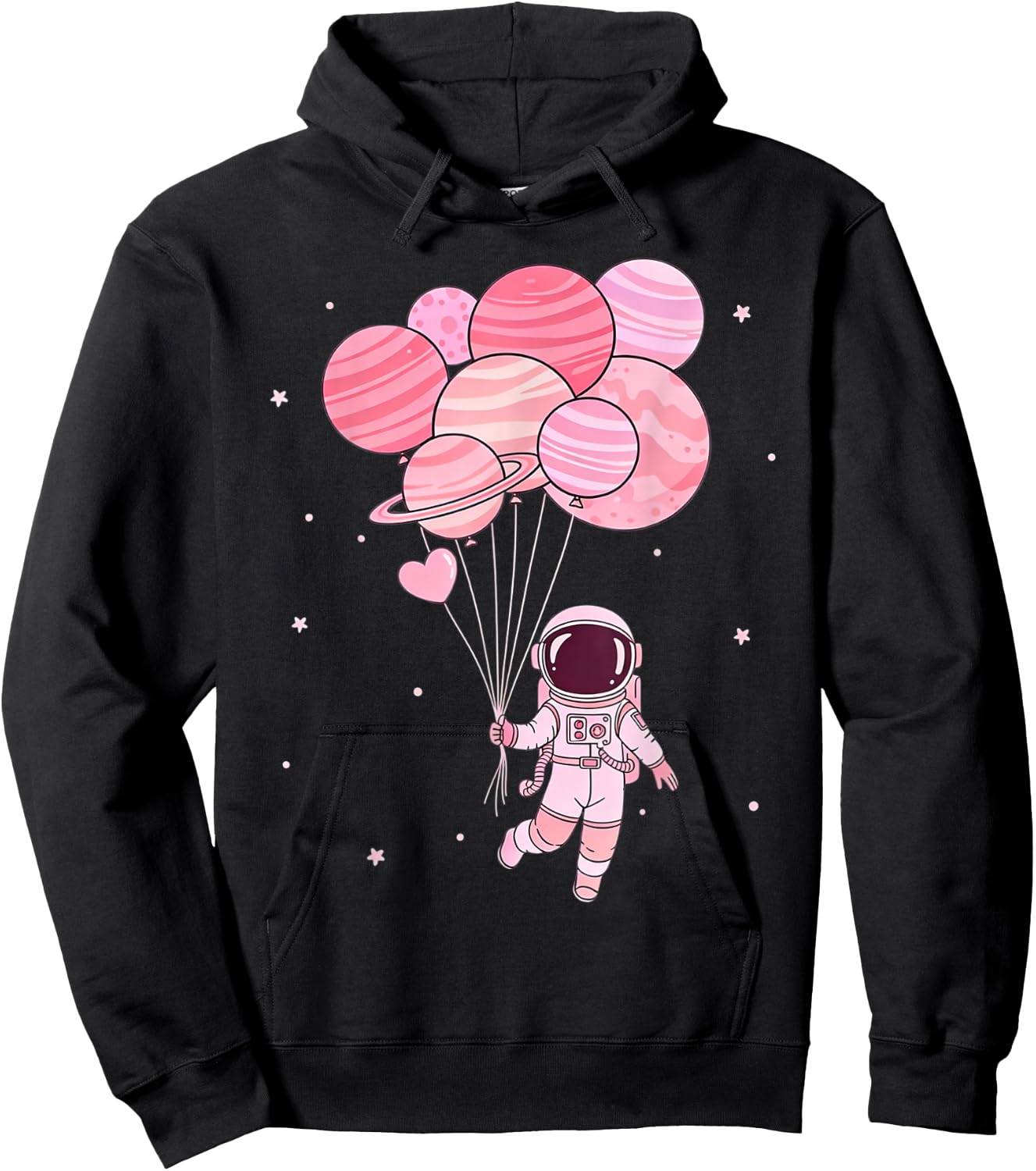 Astronaut Planets Funny Space Lovers Kids Girls Women Hoodie - Hoodie | Black