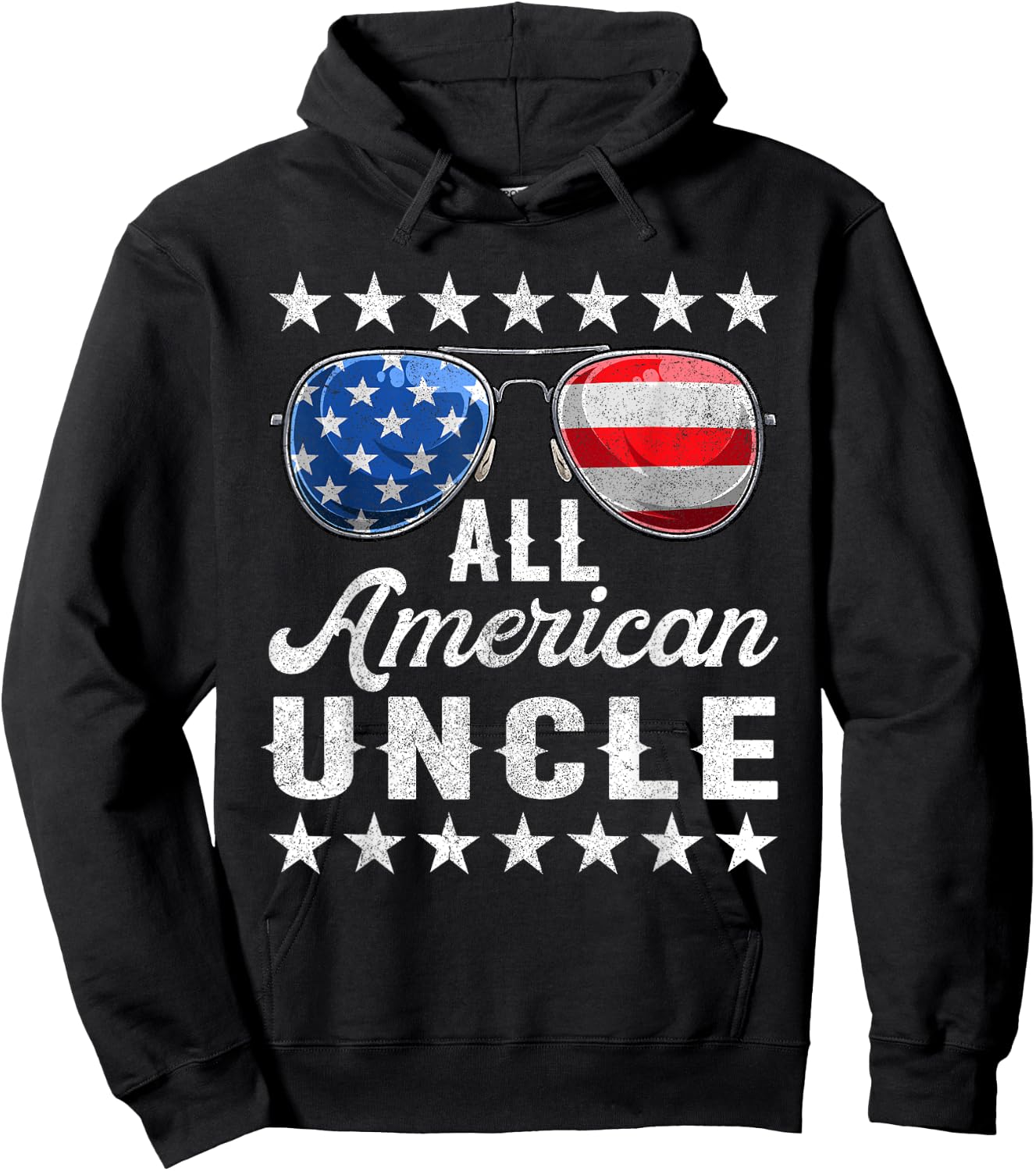 All American Uncle Shirt, 4th Of July Matching Outfit Family Men Hoodie - Hoodie | Black