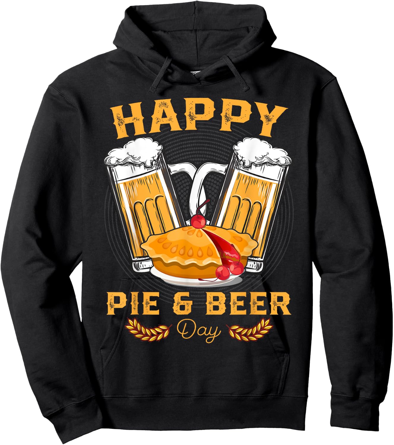Happy Pie And Beer Day Beer Drinker Funny Utah Pioneers Hoodie - Hoodie | Black