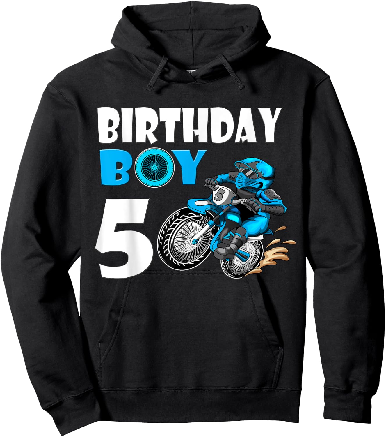 Birthday Boy 5 Birthday Boy Motocross Motorcycle Motorbike Hoodie - Hoodie | Black