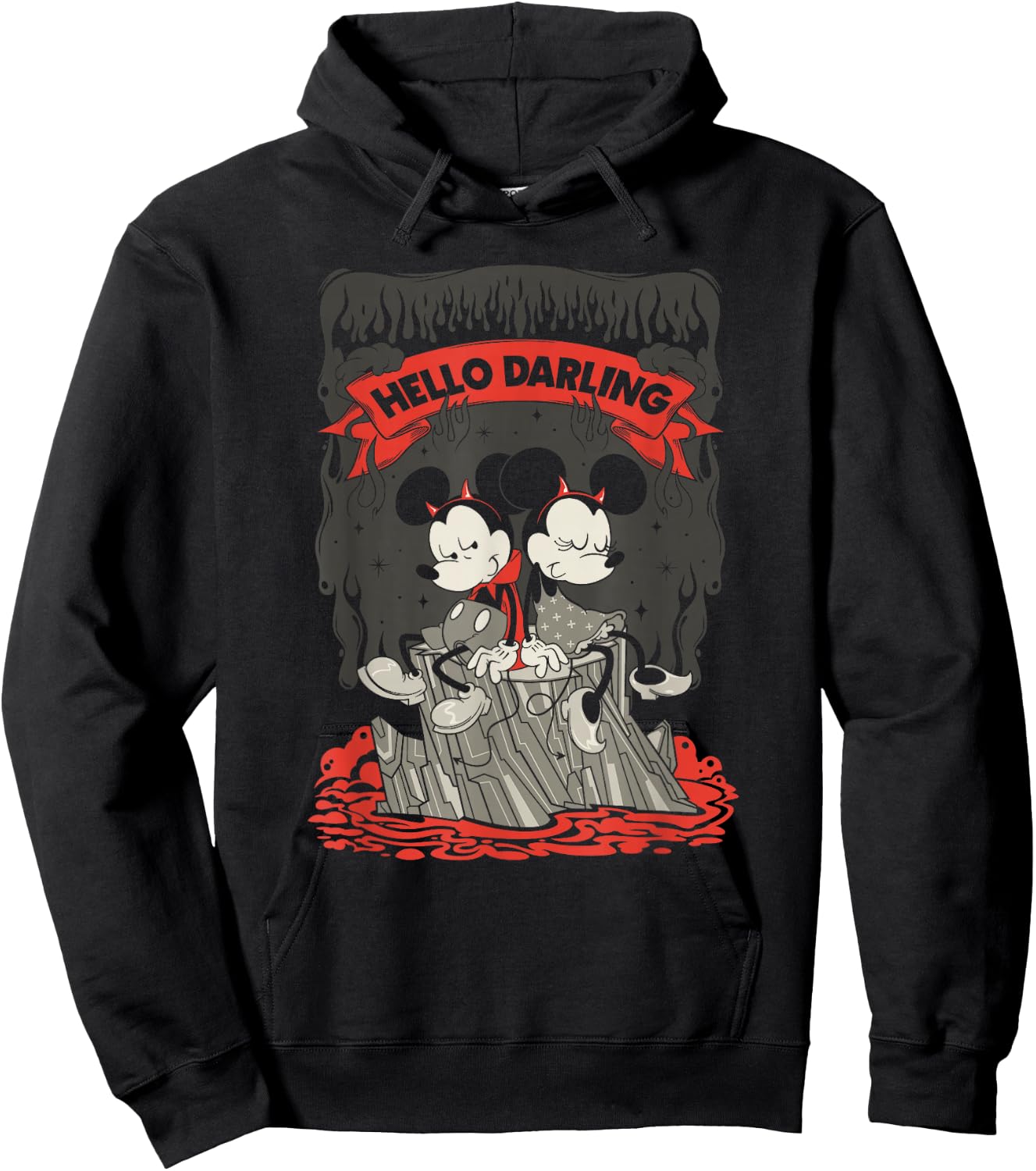 Disney Mickey And Friends Halloween Mickey Hello Darling Hoodie - Hoodie | Black