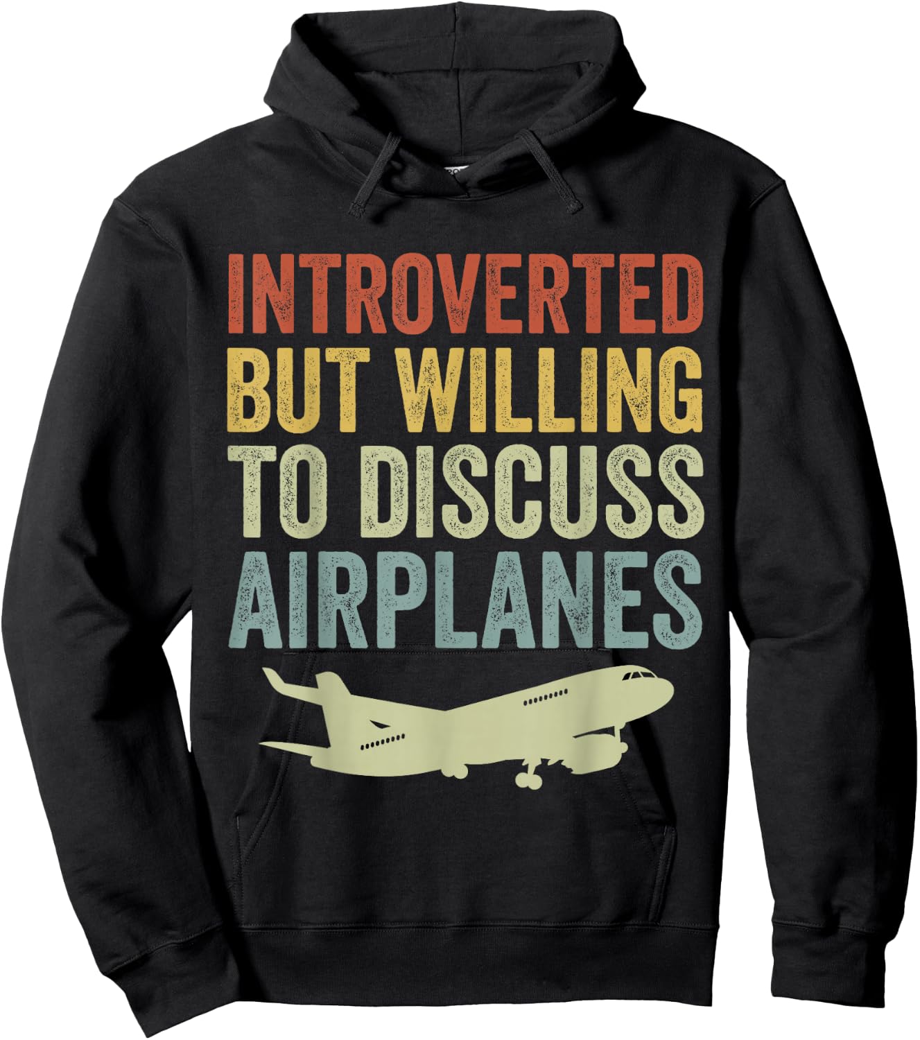 Introverted but Willing to Discuss Airplanes Funny Airplane Hoodie - Hoodie | Black