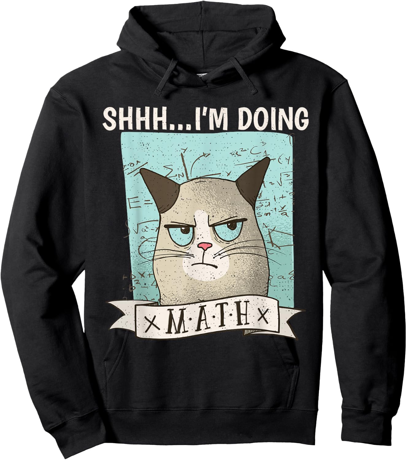 Shh... I´m doing Math Cat School Algebra Funny Mathematics Hoodie - Hoodie | Black