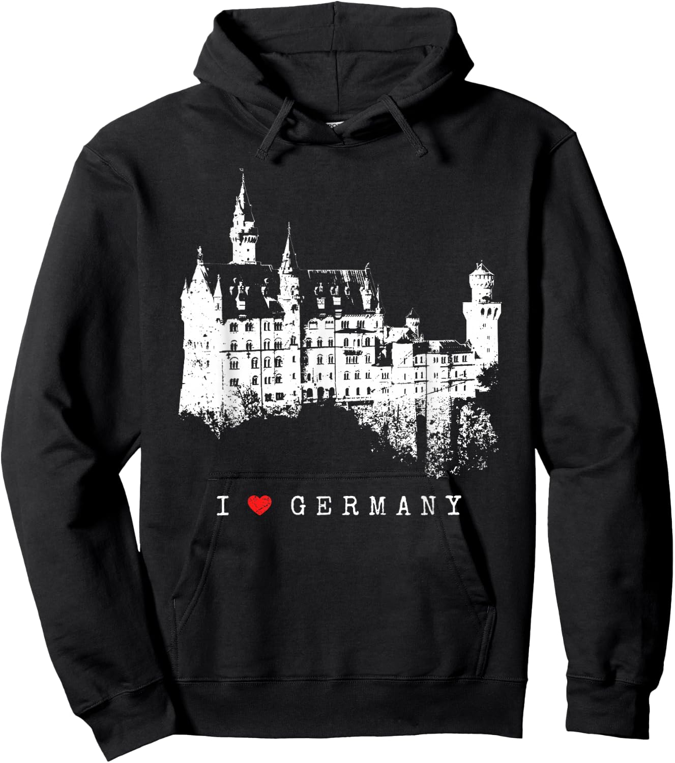 Neuschwanstein Castle Lover Vintage Bavaria I Love Germany Hoodie - Hoodie | Black
