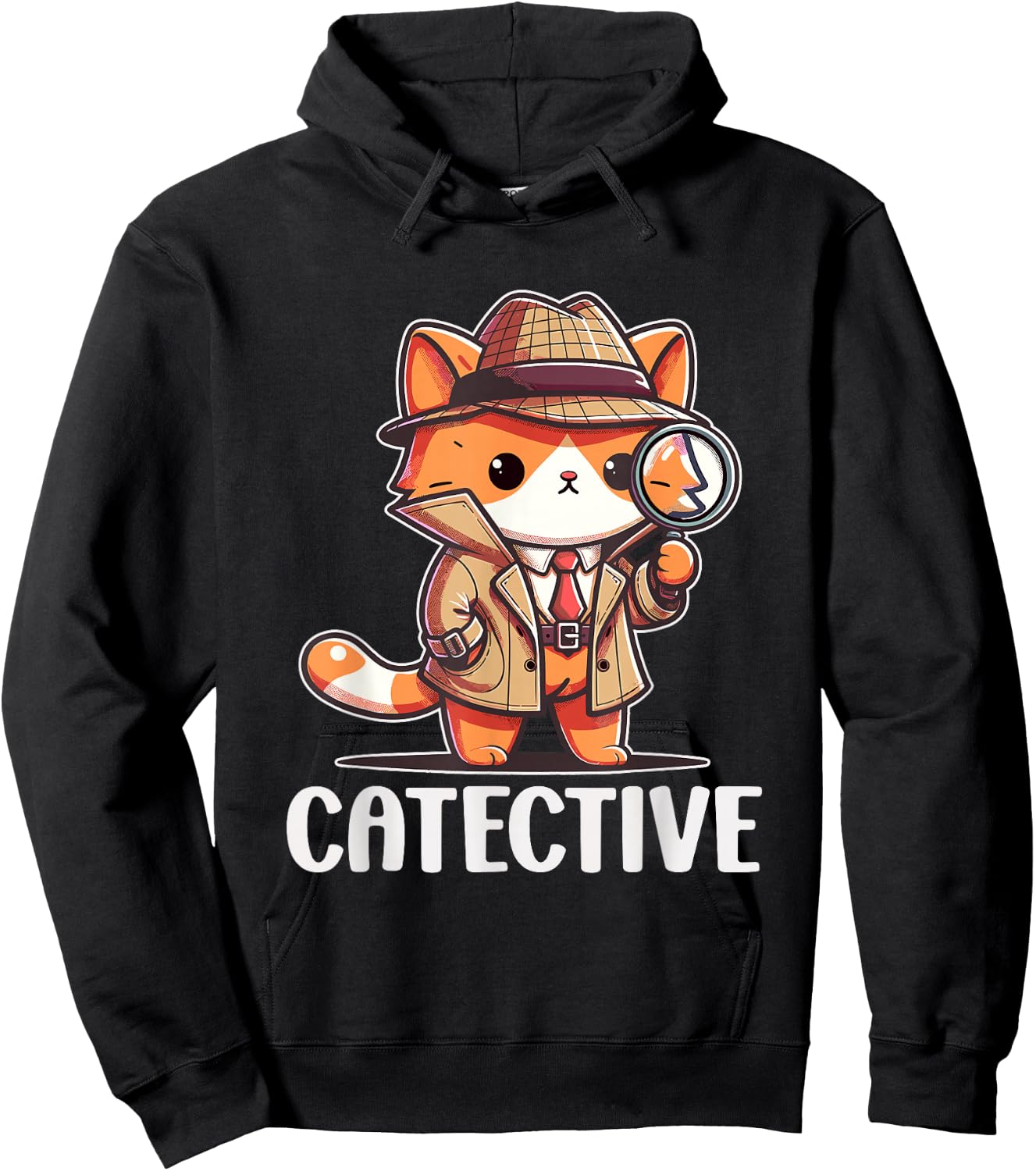 Private Investigator PI Funny Cat Detective Pun Spy Hoodie - Hoodie | Black