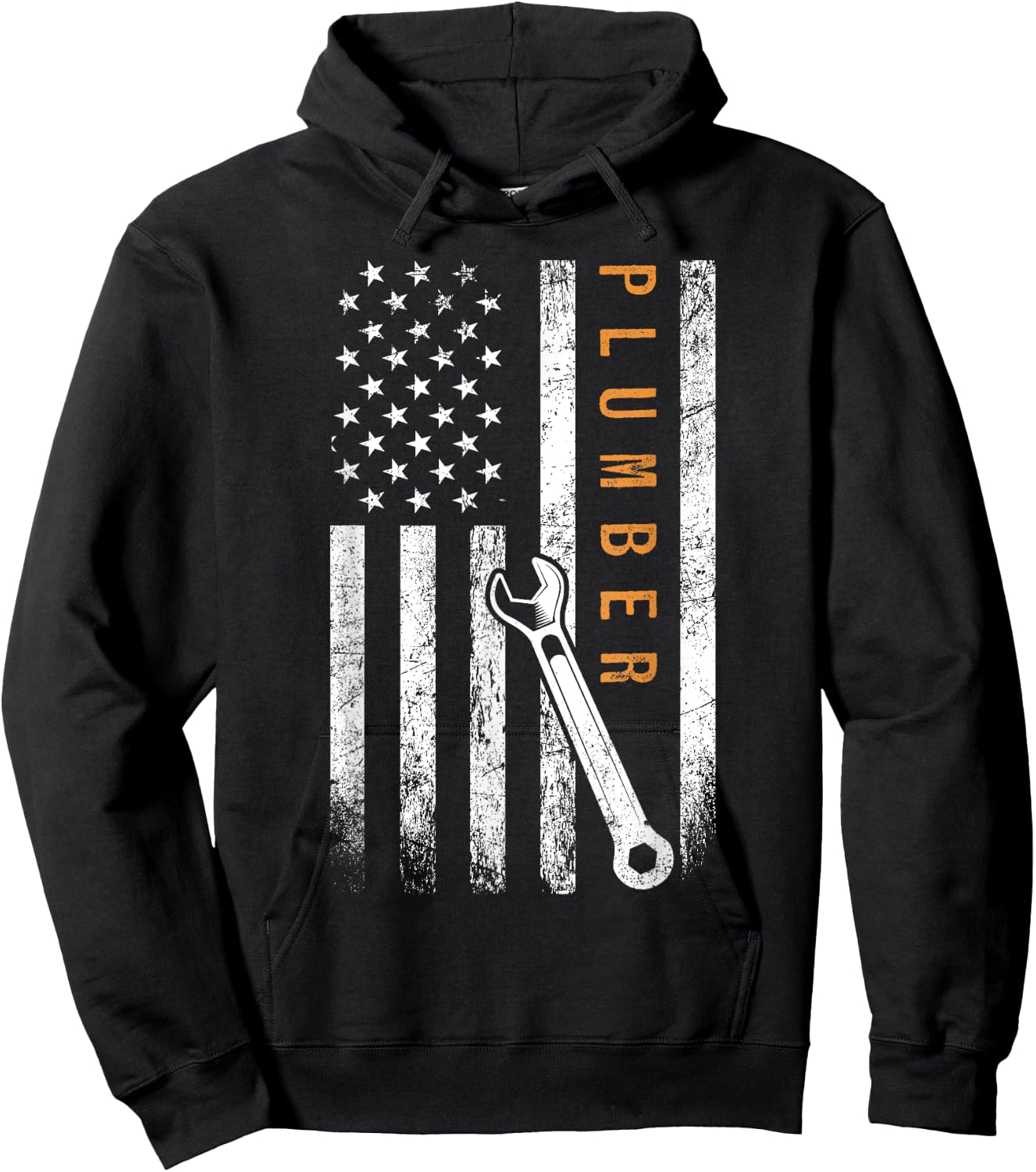 Plumber American Flag Design Plumbing Hoodie - Hoodie | Black