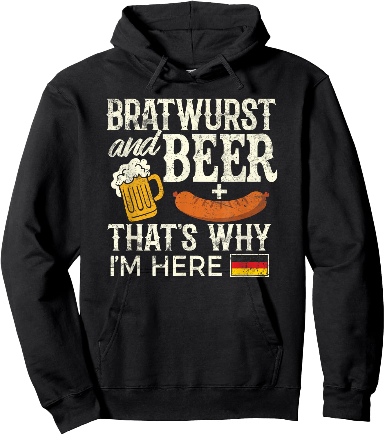 Funny Oktoberfest Shirt German Bratwurst Beer Men Women Hoodie - Hoodie | Black