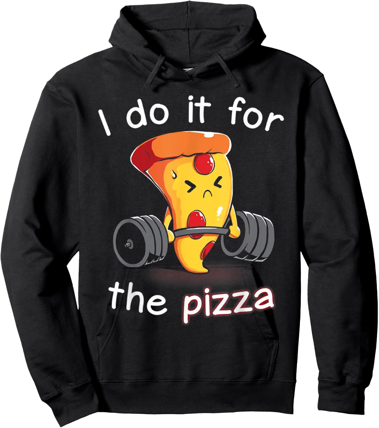 I Do It For The Pizza Weightlifting Hoodie - Hoodie | Black