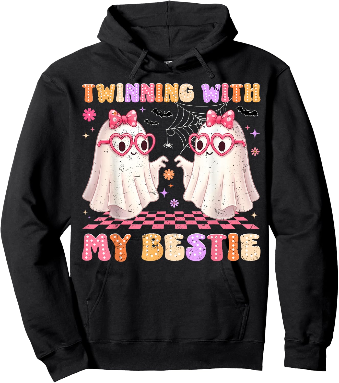 Twinning with My Bestie Cute Boo Halloween Costumes Women Gi Hoodie - Hoodie | Black