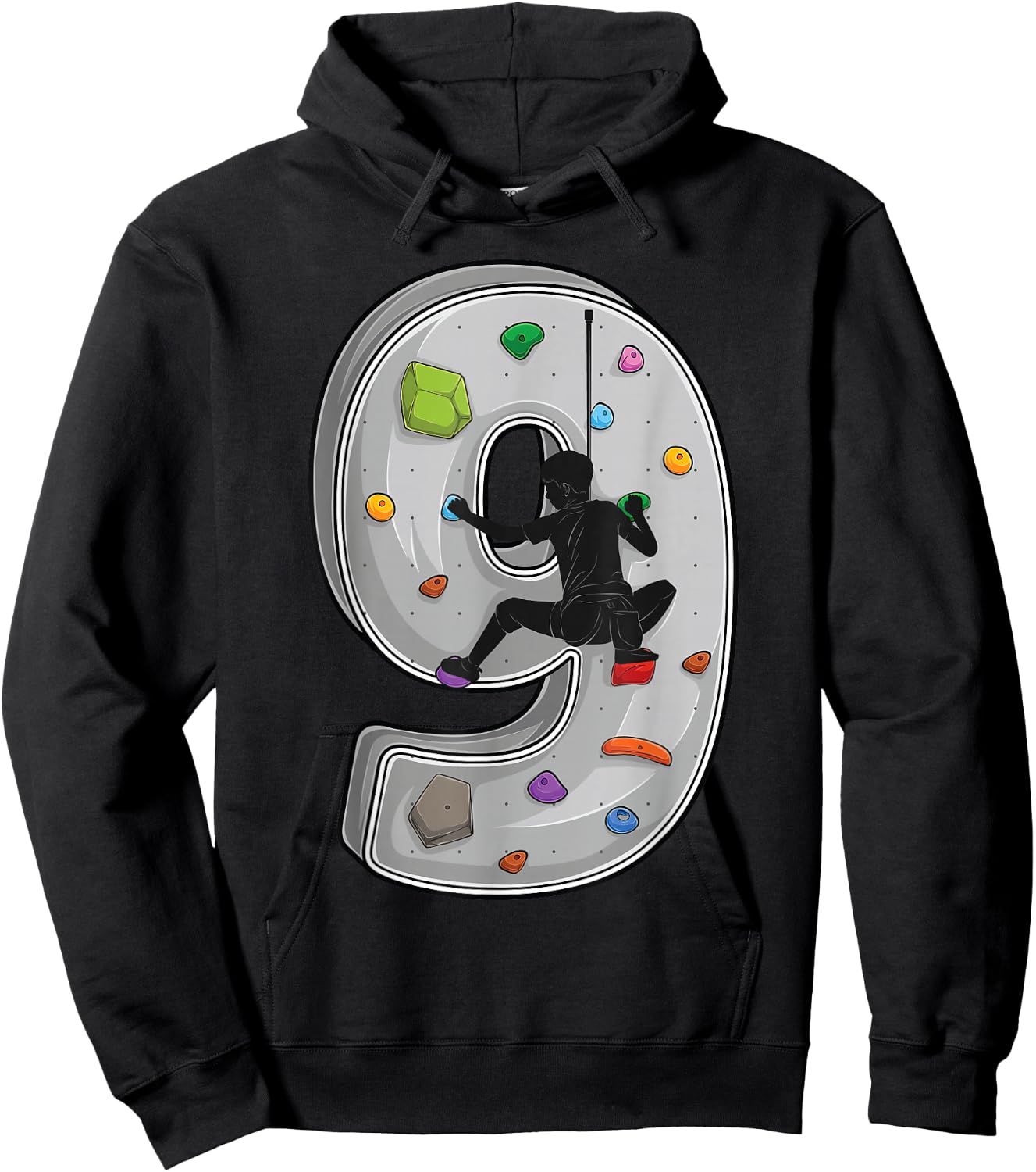 9 year old rock climbing 9th birthday Adventures Climber Hoodie - Hoodie | Black