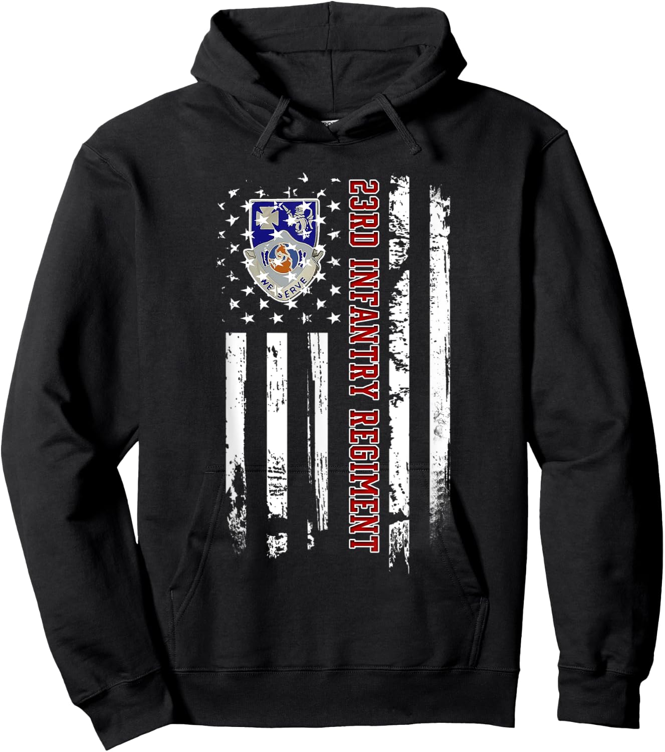 23rd Infantry Regiment Veteran USA Flag Veterans Day Xmas Hoodie - Hoodie | Black