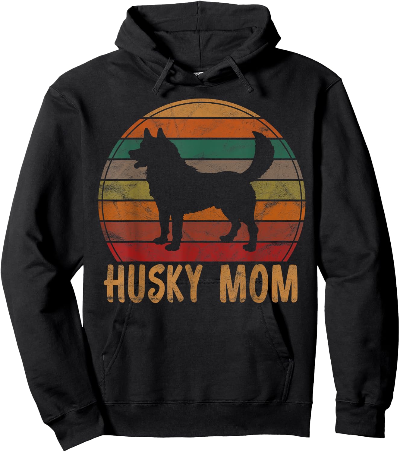 Vintage Husky Mom Owner Gifts Huskies Pet Clothes Retro Siberian Huskies Mama Women's Black Small Classic Fit Short Sleeve All Seasons Hoodie - Hoodie | Black