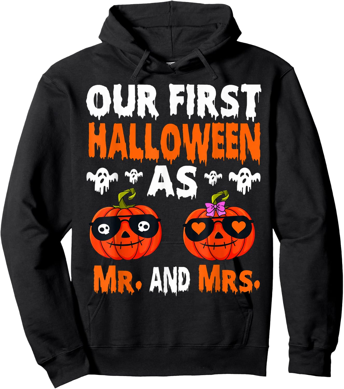 Our First Halloween As Mr. And Mrs. Married Couple Costume Hoodie - Hoodie | Black