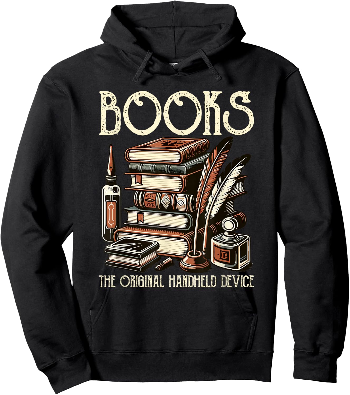 Books Original Handheld Device Book Librarian Hoodie - Hoodie | Black