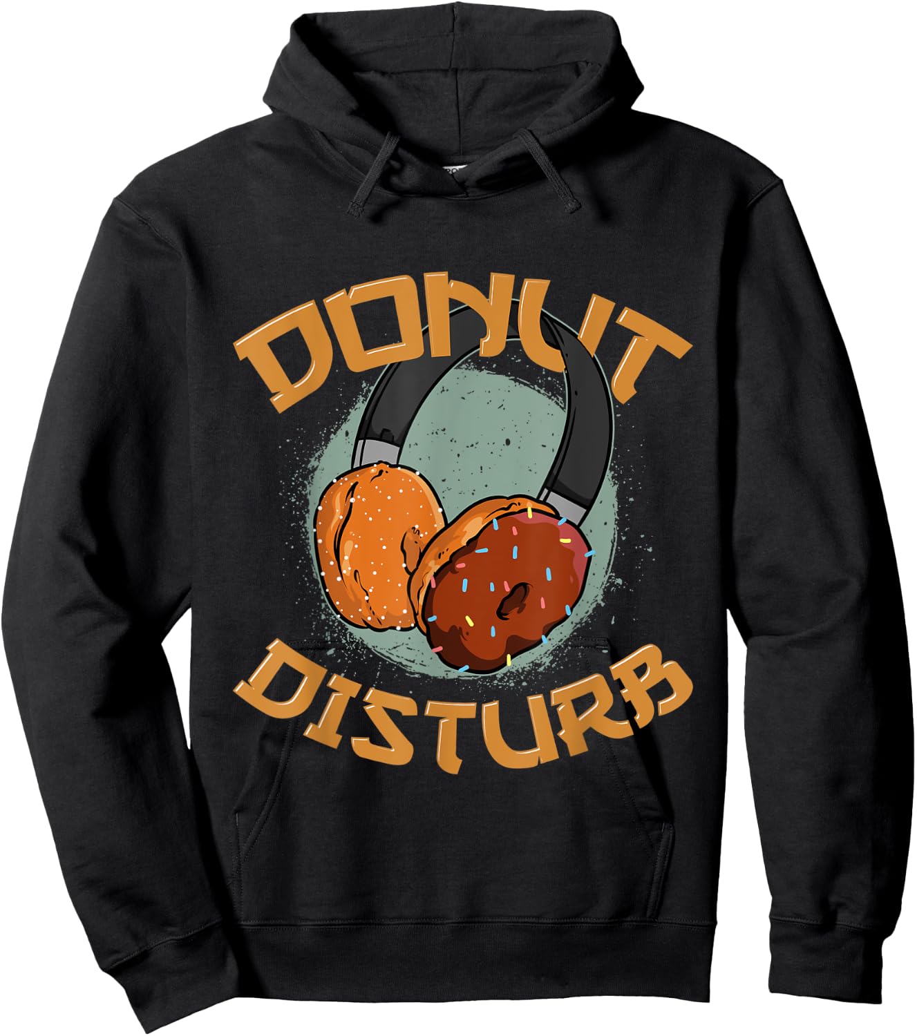 Funny Donut Disturb Doughnuts Donuts Joke Cartoon Dessert Hoodie - Hoodie | Black