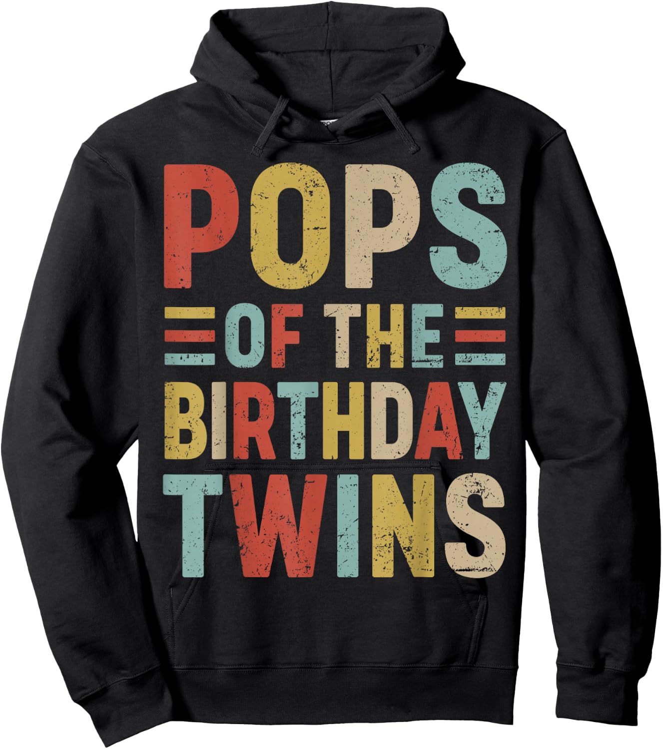 Pops of The Birthday Twins Family Matching Bday Party Hoodie - Hoodie | Black