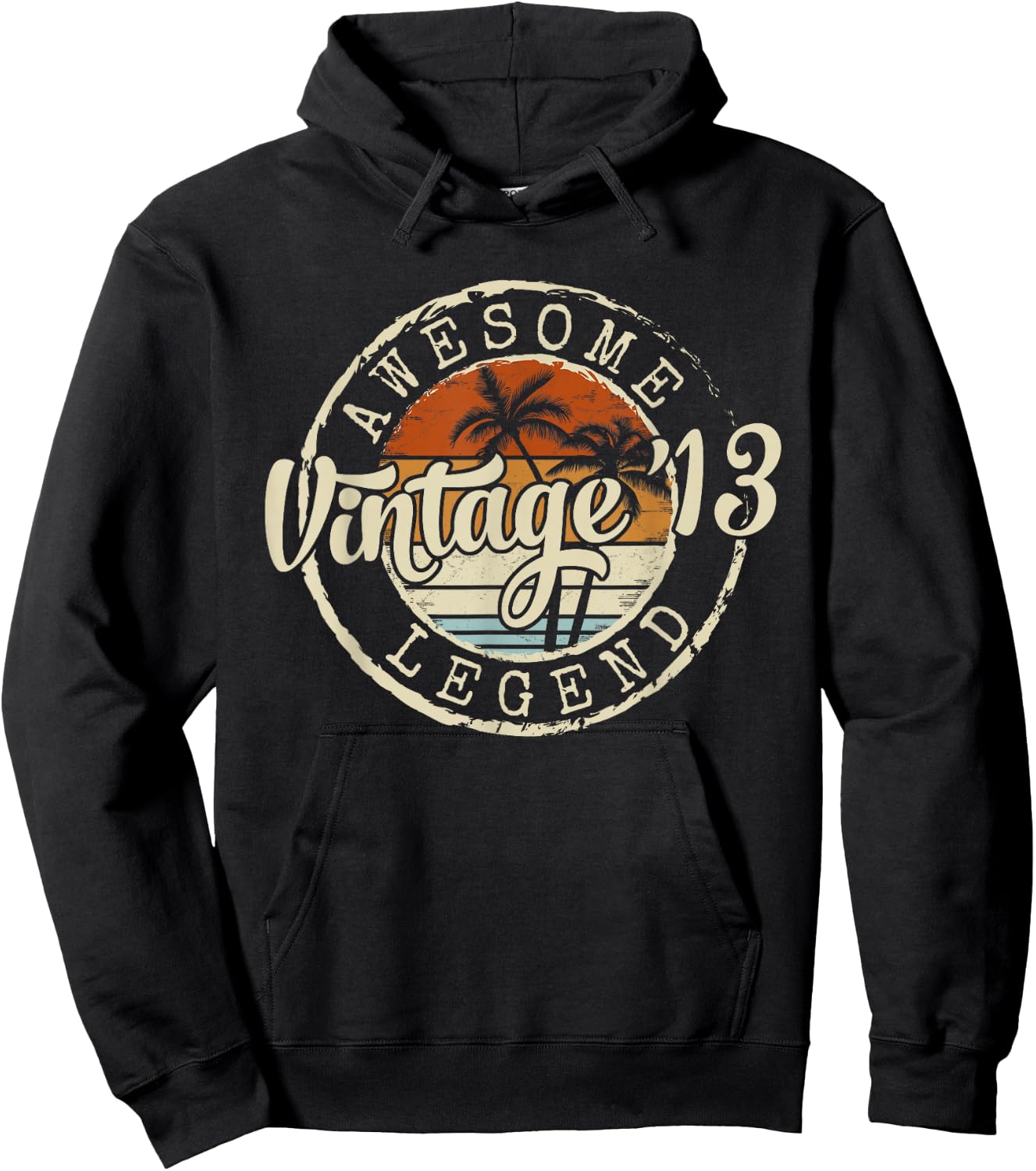 Vintage 2013 13yr 13th Birthday Gifts for Boys 13 Years Old Hoodie - Hoodie | Black