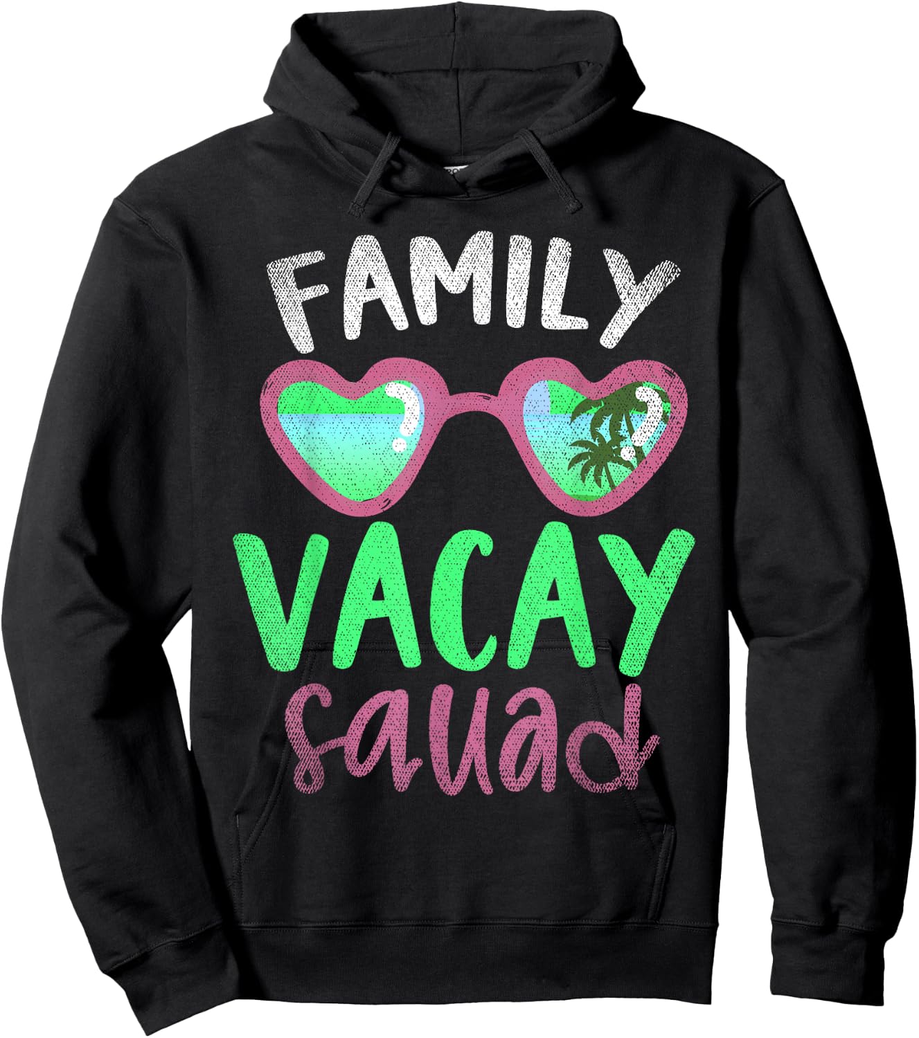 Family Vacay Squad Tropic Summer Palm Trees Family Vacation Hoodie - Hoodie | Black