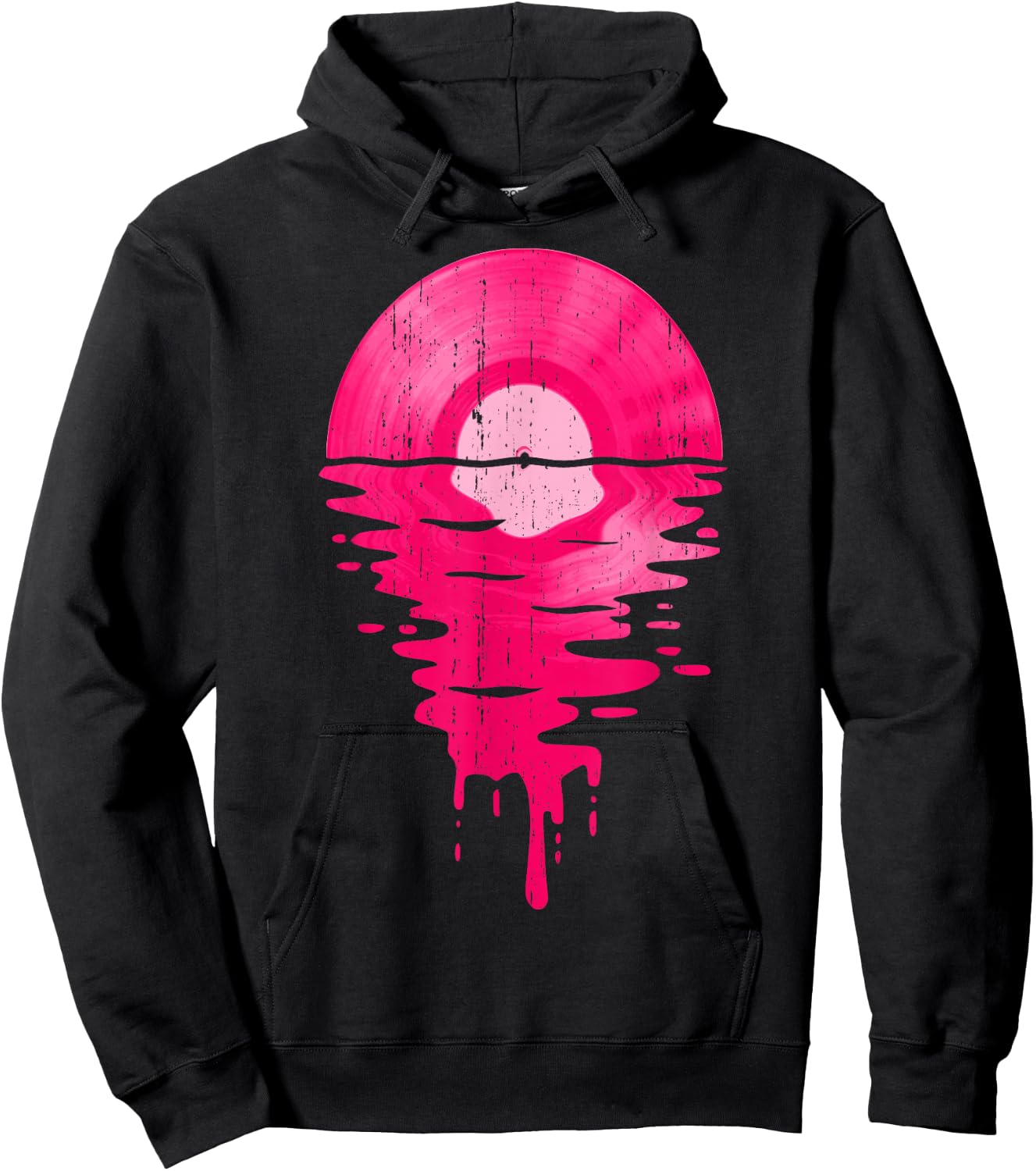 Vinyl Record Music LP Classic 80s Sunset Hoodie - Hoodie | Black