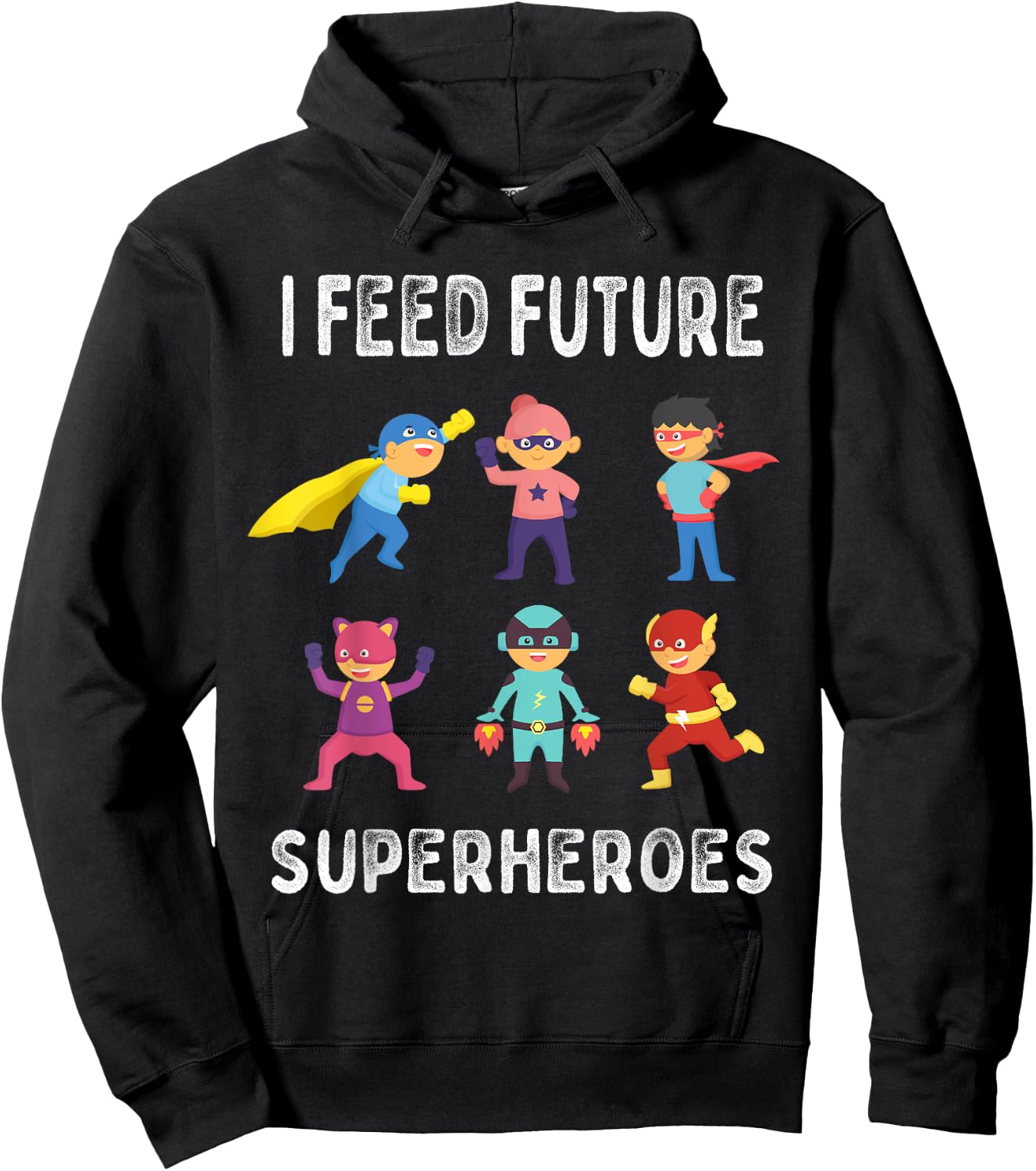 I Feed Future Superheroes School Lunch Lady Squad Hoodie - Hoodie | Black