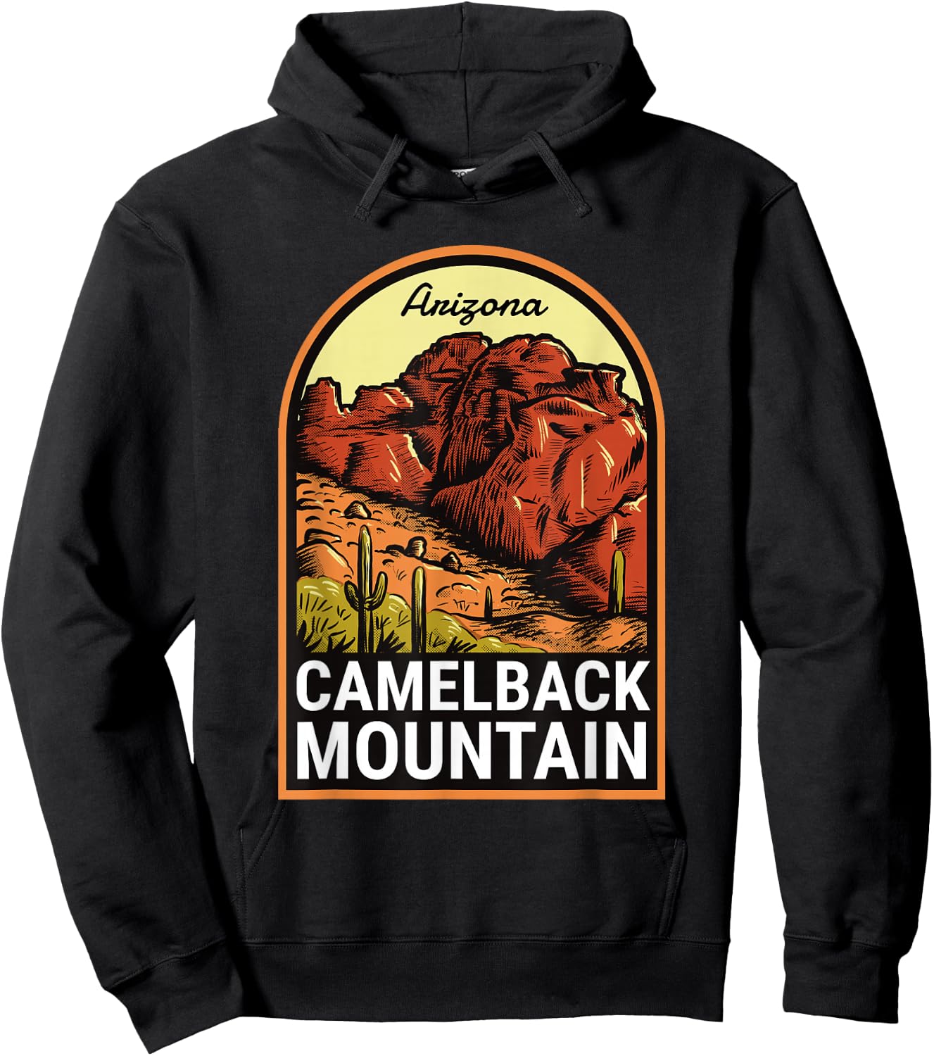 Camelback Mountain Arizona Vintage Hoodie - Hoodie | Black
