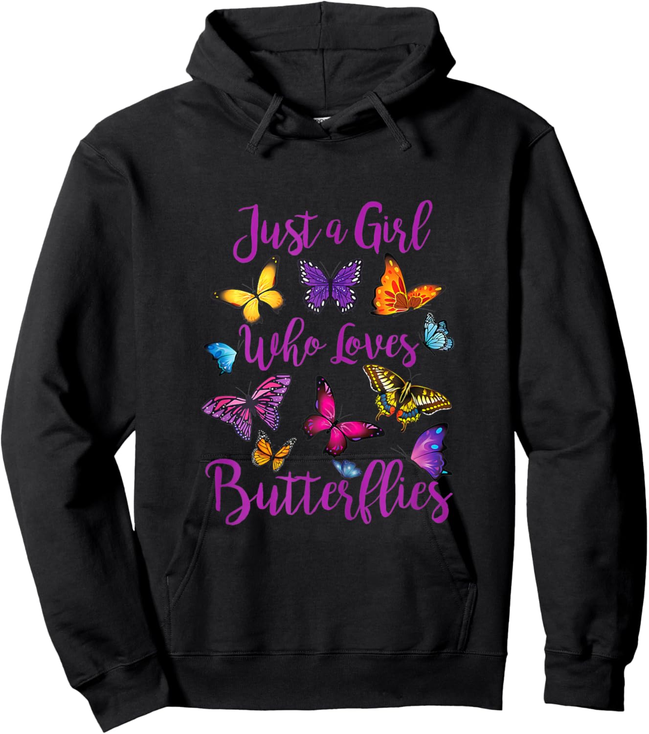 Just a Girl Who Loves Butterflies Hoodie - Hoodie | Black