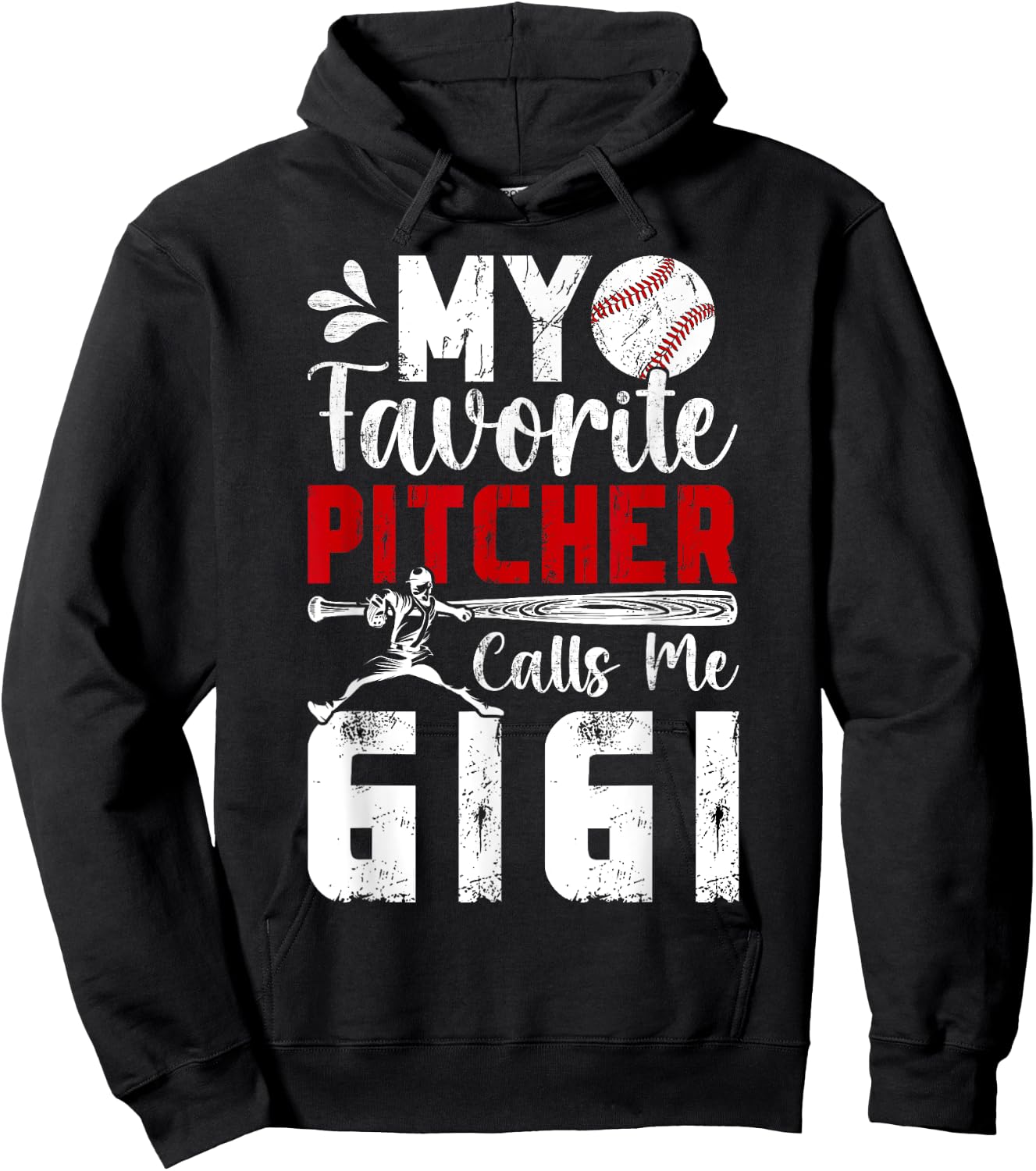 My Favorite Baseball Pitcher Gigi Of A Baseball Pitcher Hoodie - Hoodie | Black