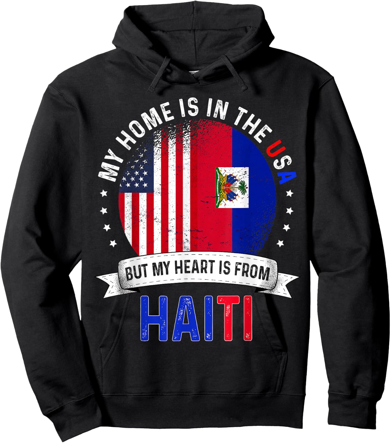 Haitian American Patriot Heart is from Haiti Flag Hoodie - Hoodie | Black