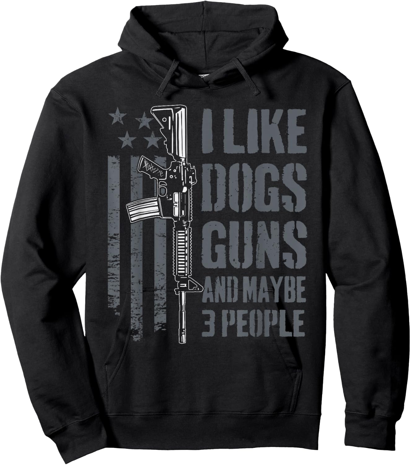 I Like Guns Dogs and Maybe 3 People - Funny Dog Lover Gun Hoodie - Hoodie | Black