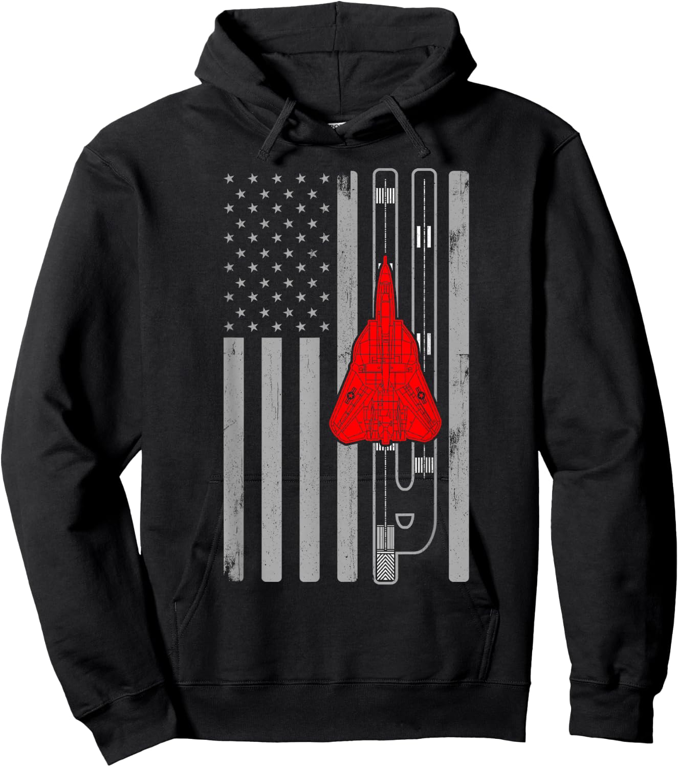 F-14 Tomcat Fighter Jet Plane American Flag F14 Hoodie - Hoodie | Black
