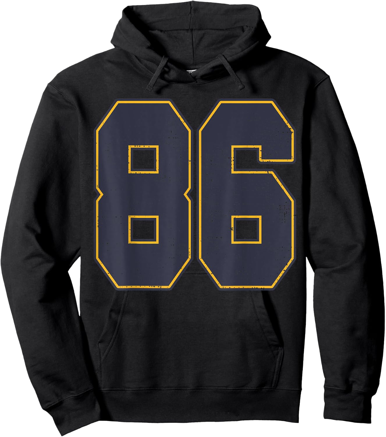 #86 Outline Number 86 Fan Varsity Sports Team Red Jersey Hoodie - Hoodie | Black