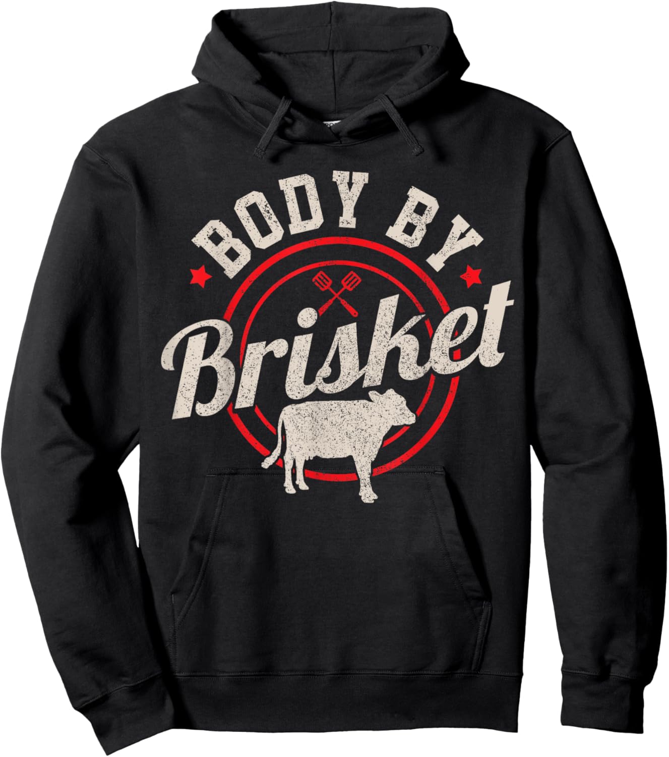 Body By Brisket Funny Steak Lover Grilling BBQ Chef Gift Hoodie - Hoodie | Black