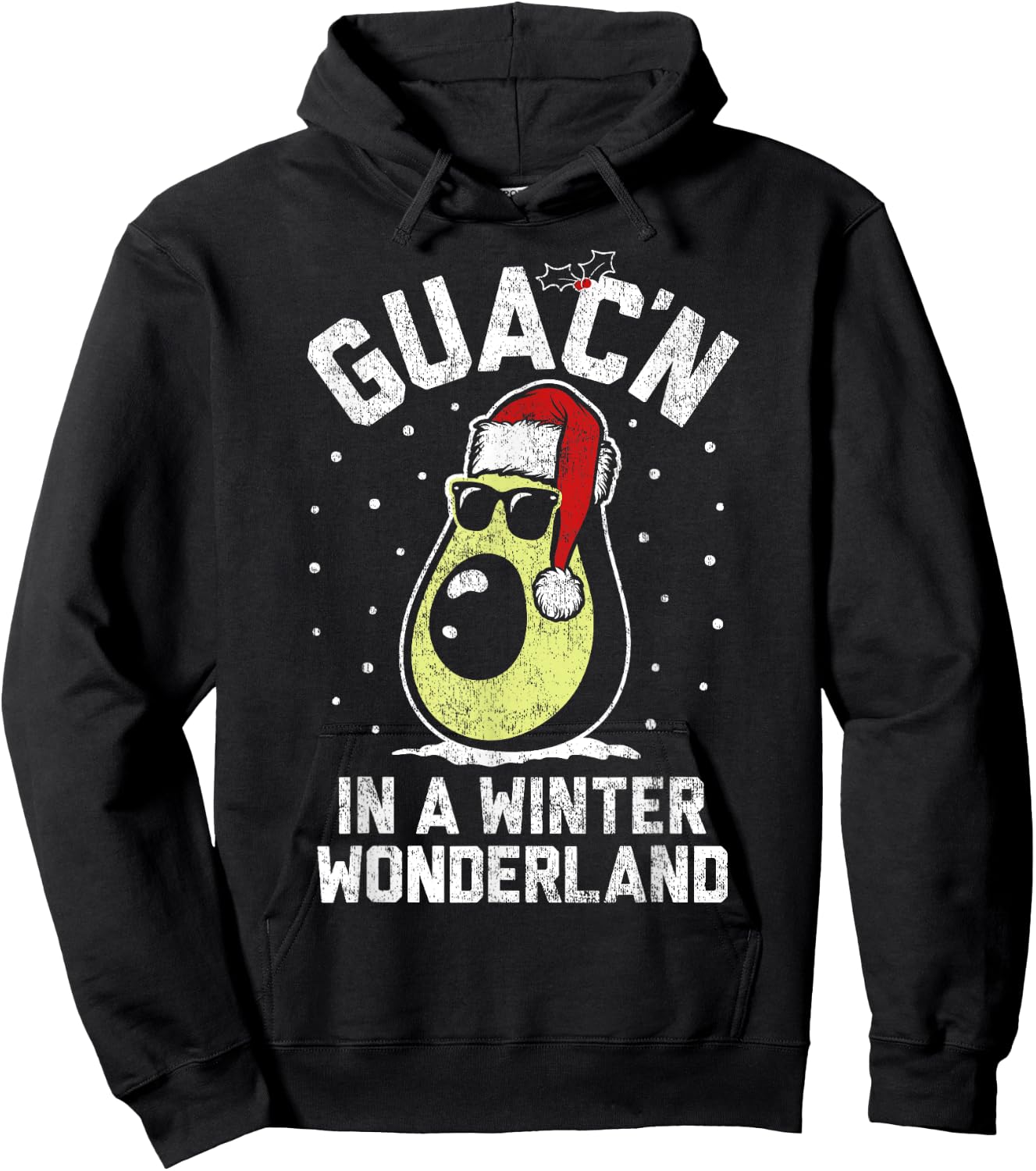 Trendy Christmas Guacn' In A Winter Wonderland Hoodie - Hoodie | Black