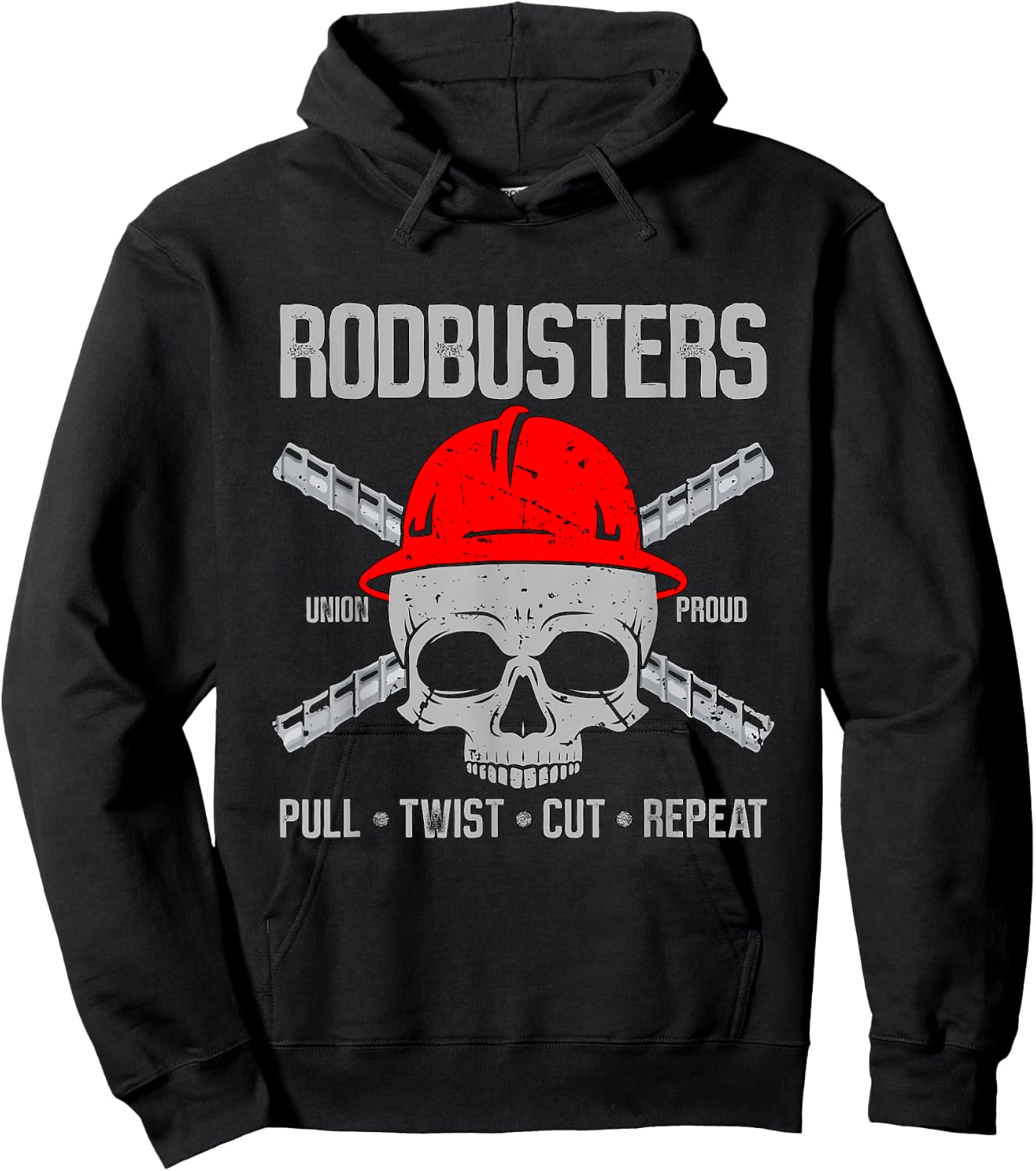 Rodbusters Pull Twist Cut Repeat Blacksmith Anvil Ironworker Hoodie - Hoodie | Black