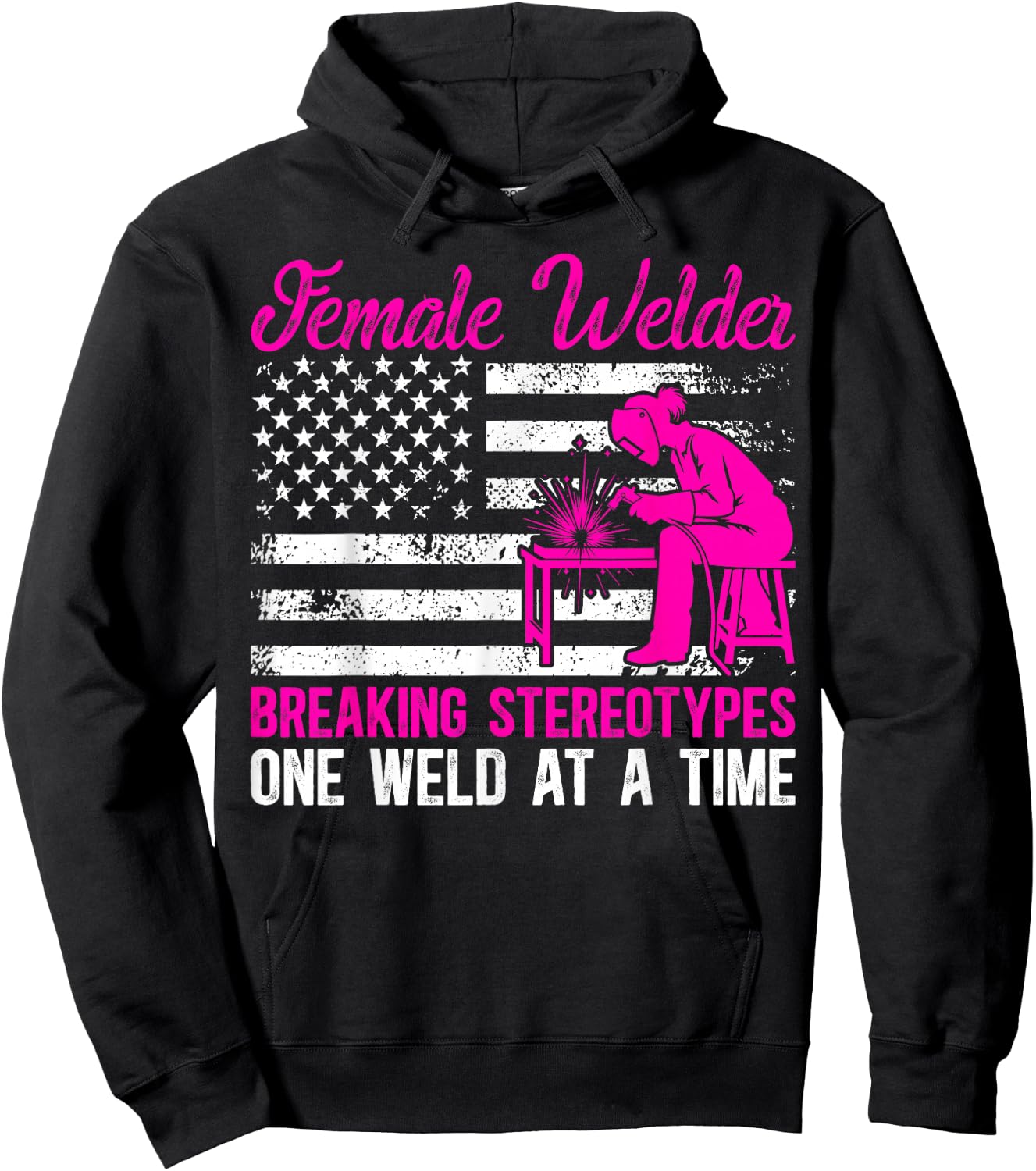 Female Welder Girl Proud Welding Women Welding Girl Hoodie - Hoodie | Black