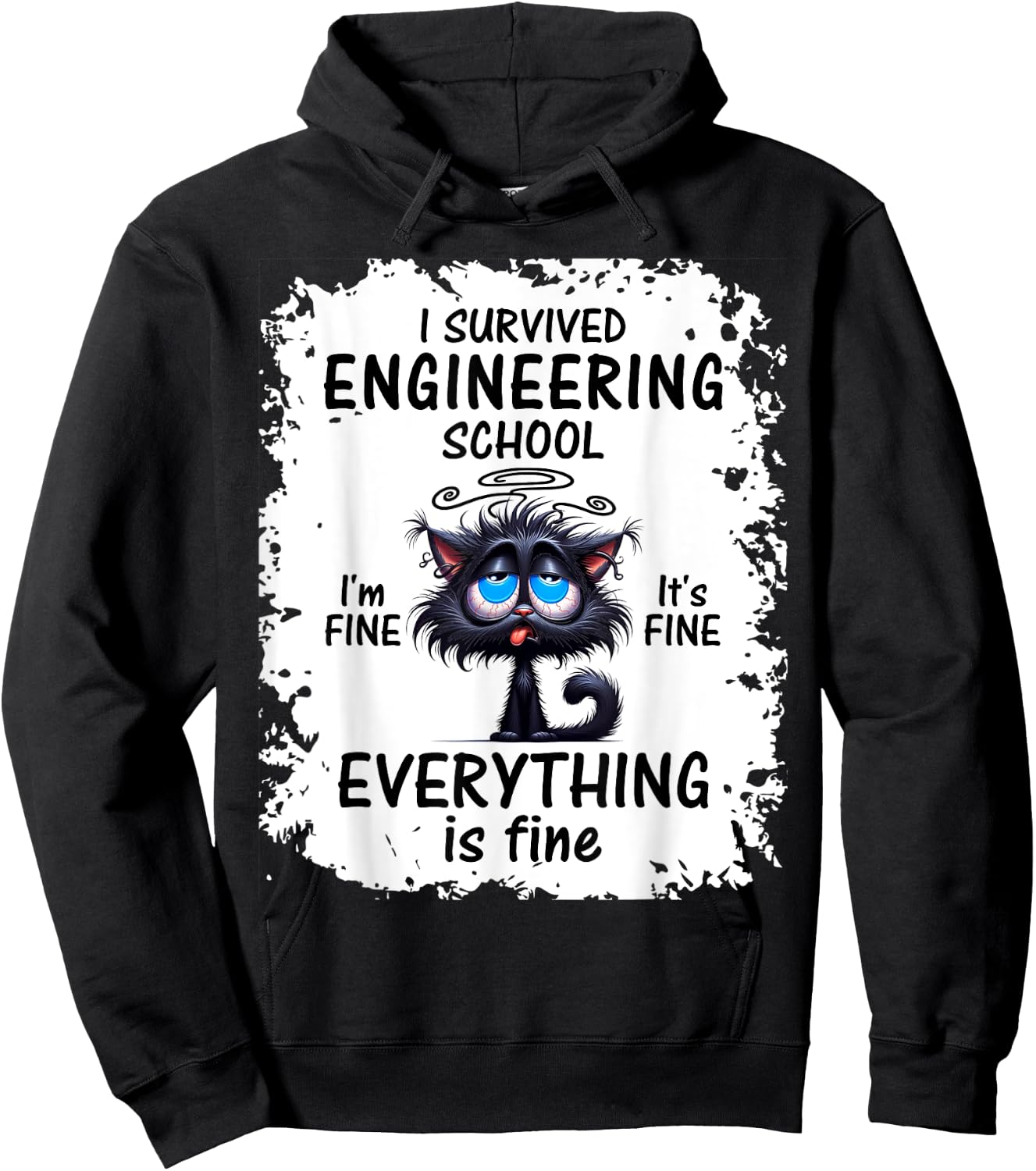 I Survived Engineering School Graduation 2025 Hoodie - Hoodie | Black