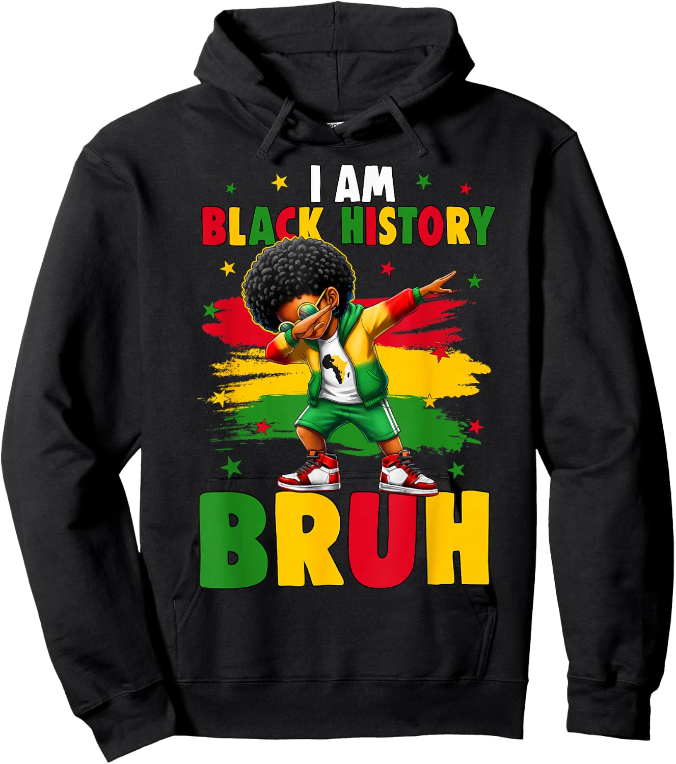 I Am Black History Bruh Dabbing Kid Black History Month Boys Hoodie - Hoodie | Black