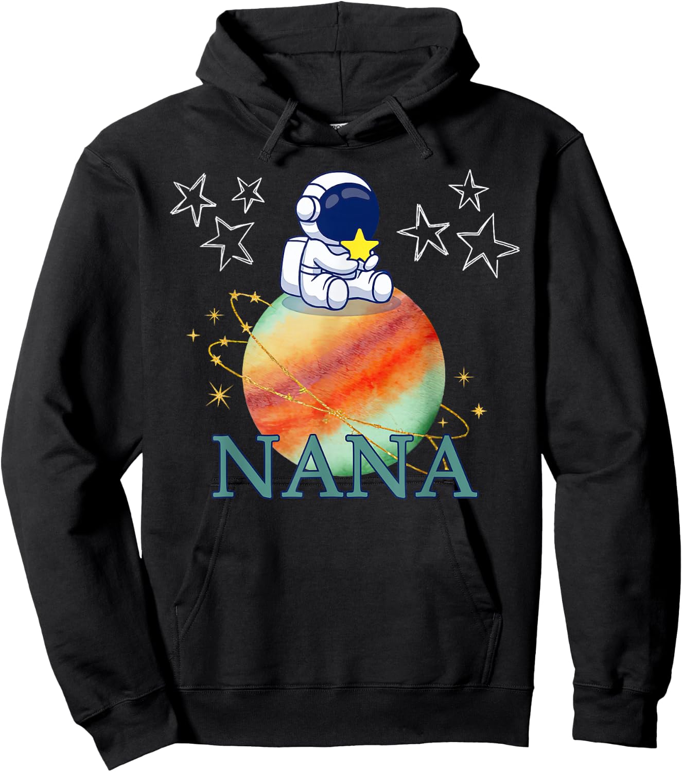 Nana Outer Space Astronaut Birthday Family Mathcing Hoodie - Hoodie | Black