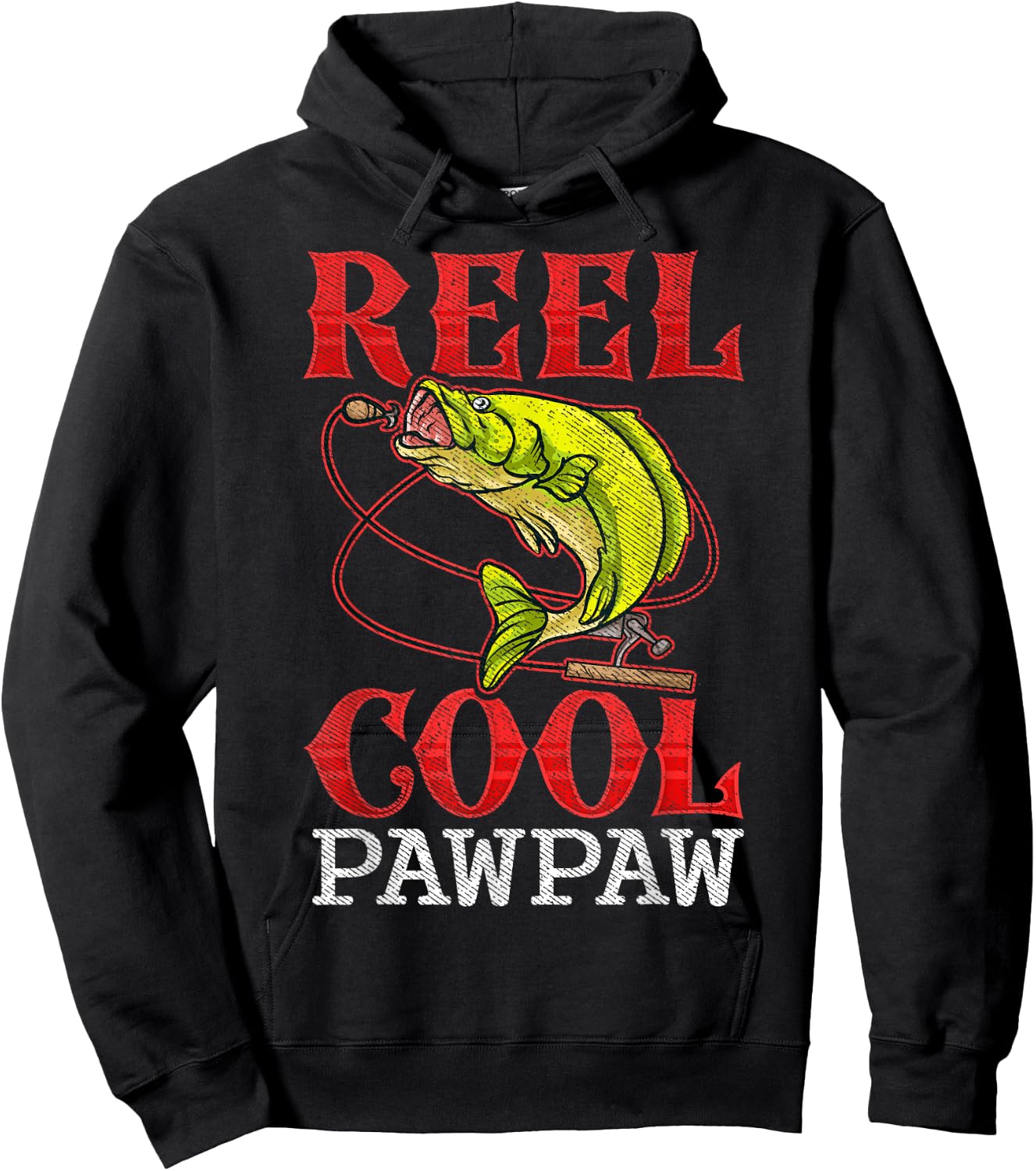 Reel Cool Pawpaw Fishing Lover Fathers Day Gift Funny Hoodie - Hoodie | Black