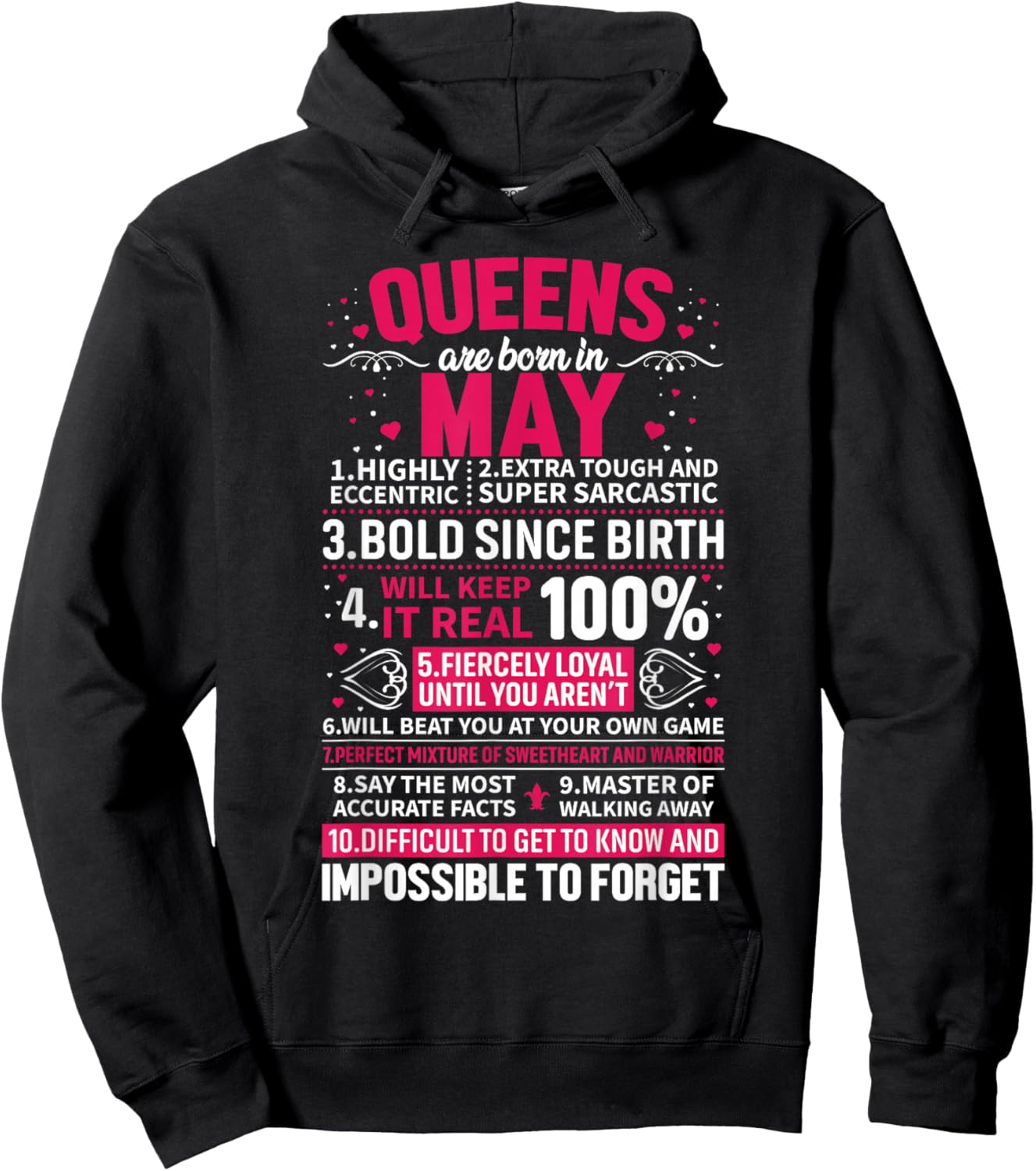 Queens Are Born in May Hoodie - Hoodie | Black