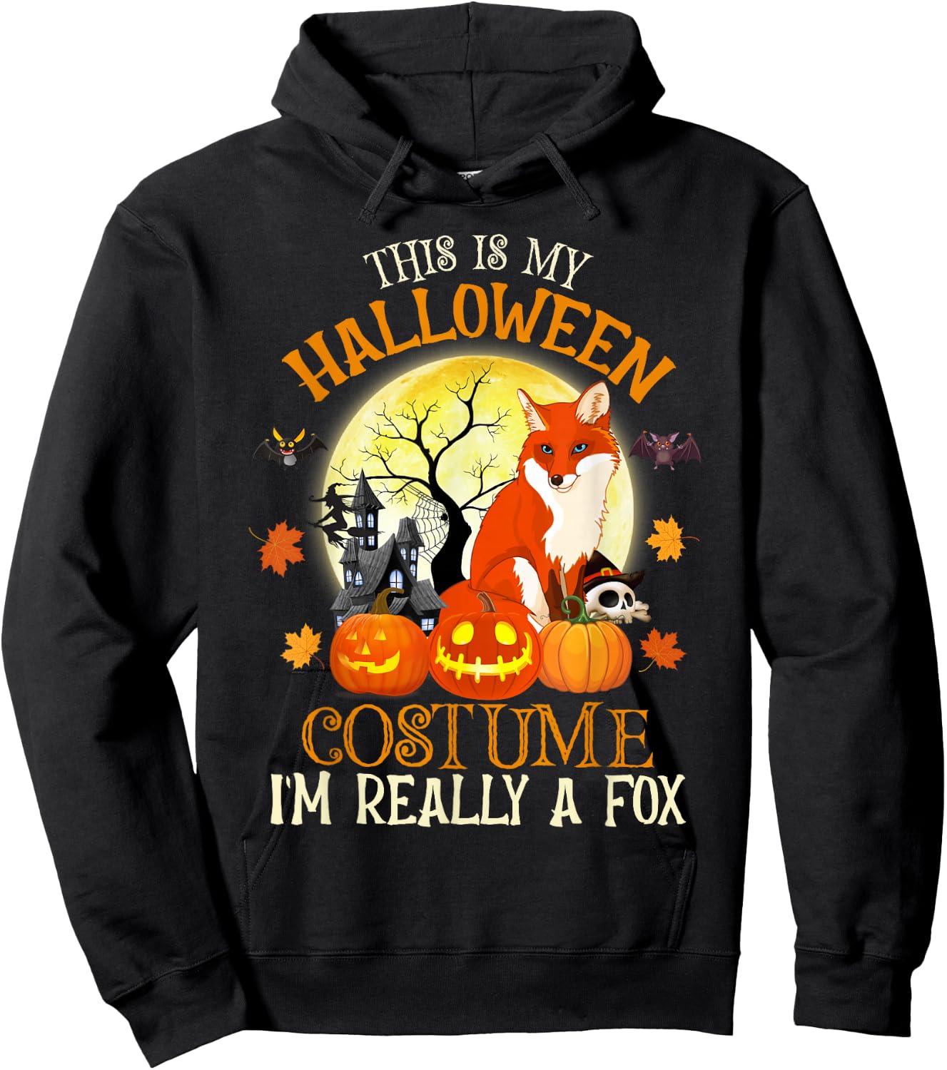 This Is My Halloween Costume I'm Really A Fox Funny Fox Hoodie - Hoodie | Black