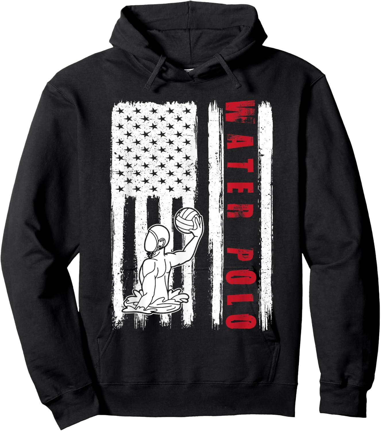 Water polo USA team American flag US Water polo men women Hoodie - Hoodie | Black
