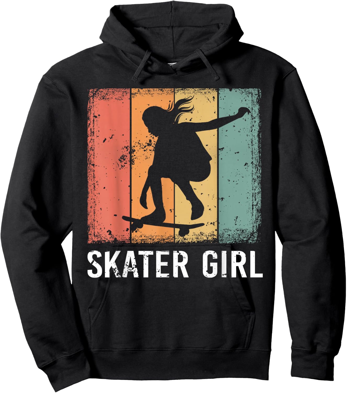 Cool Skater Art Women Girls Skateboarding Skateboard Skating Hoodie - Hoodie | Black