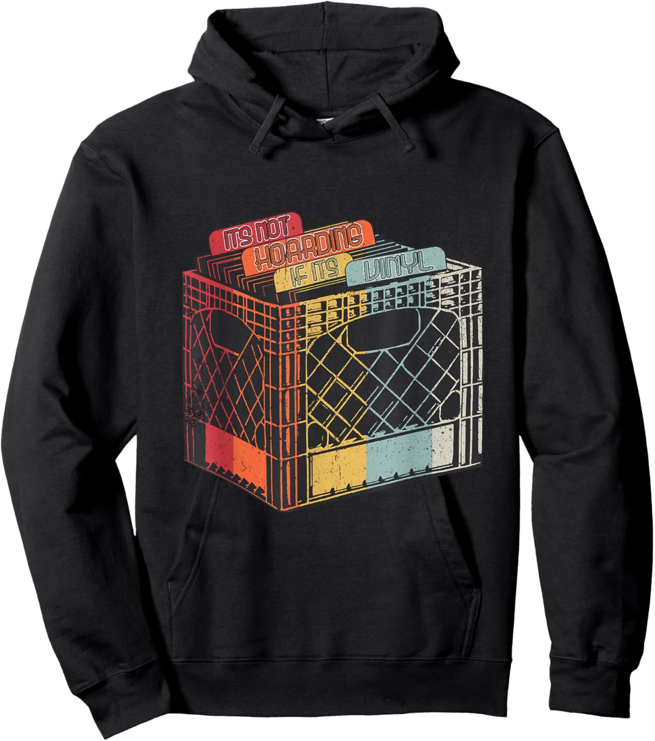 It's Not Hoarding If It's Vinyl Funny Retro Vinyl Lover Hoodie - Hoodie | Black