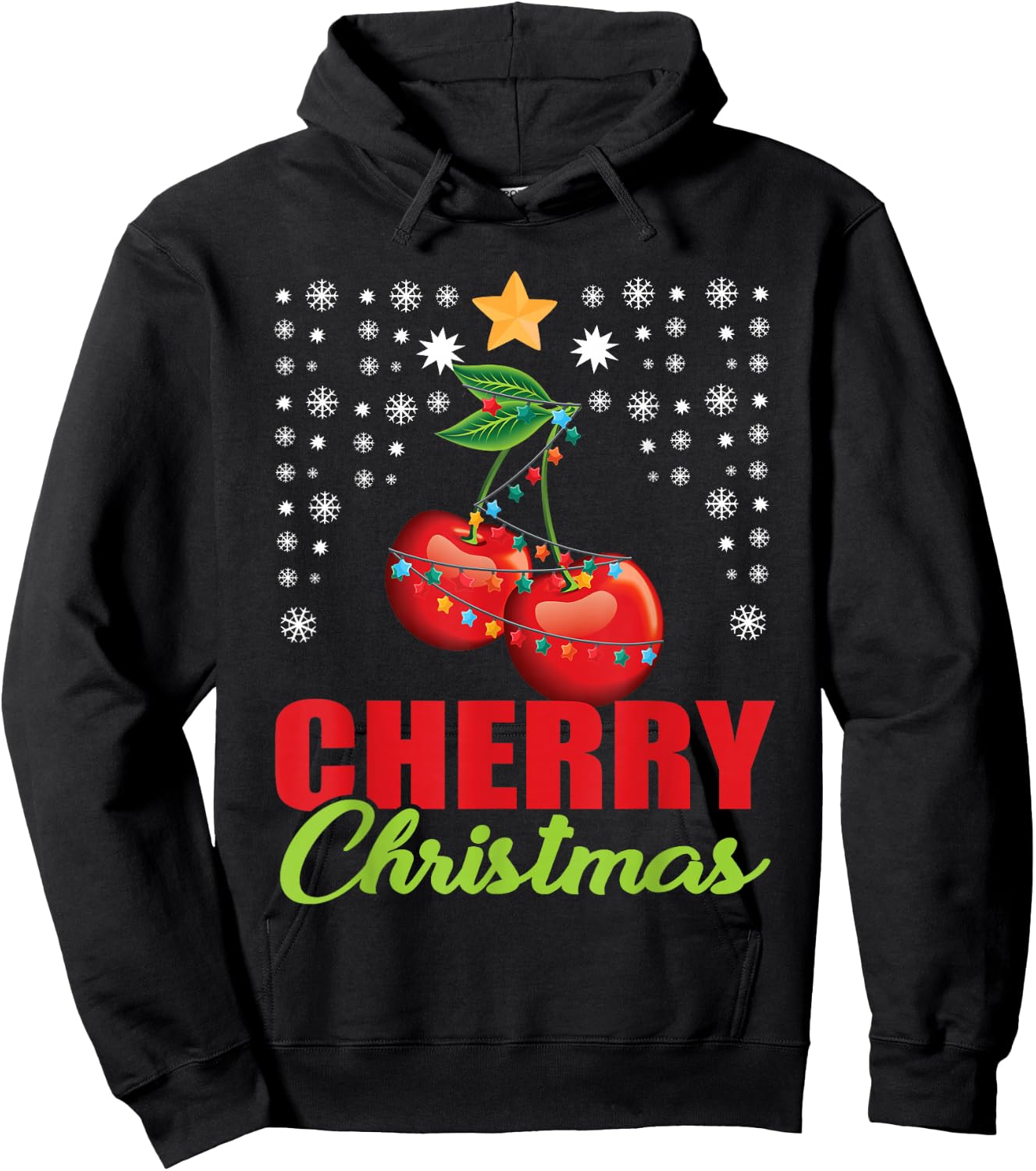 Great Cherrie Gifts Funny Fruit Lover Gift -Adults, Kids Black Modern Classic Christmas Cherry Small Hoodie - Hoodie | Black