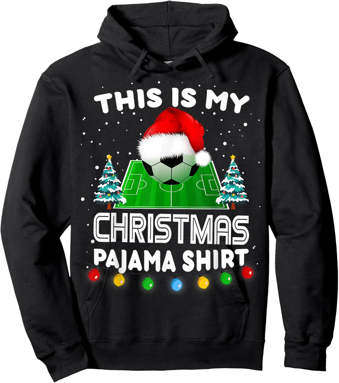 This is my Christmas Pajama shirts soccer Santa boys men Hoodie - Hoodie | Black