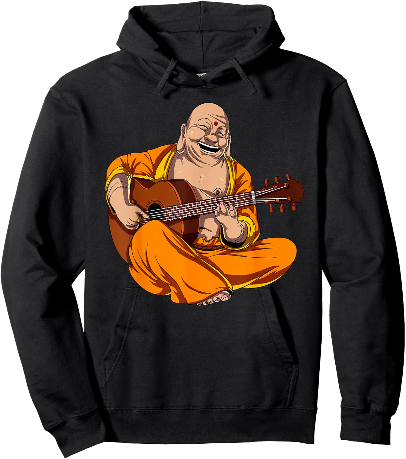 Buddha Playing Guitar Zen Yoga Meditation Funny Namaste Hoodie - Hoodie | Black