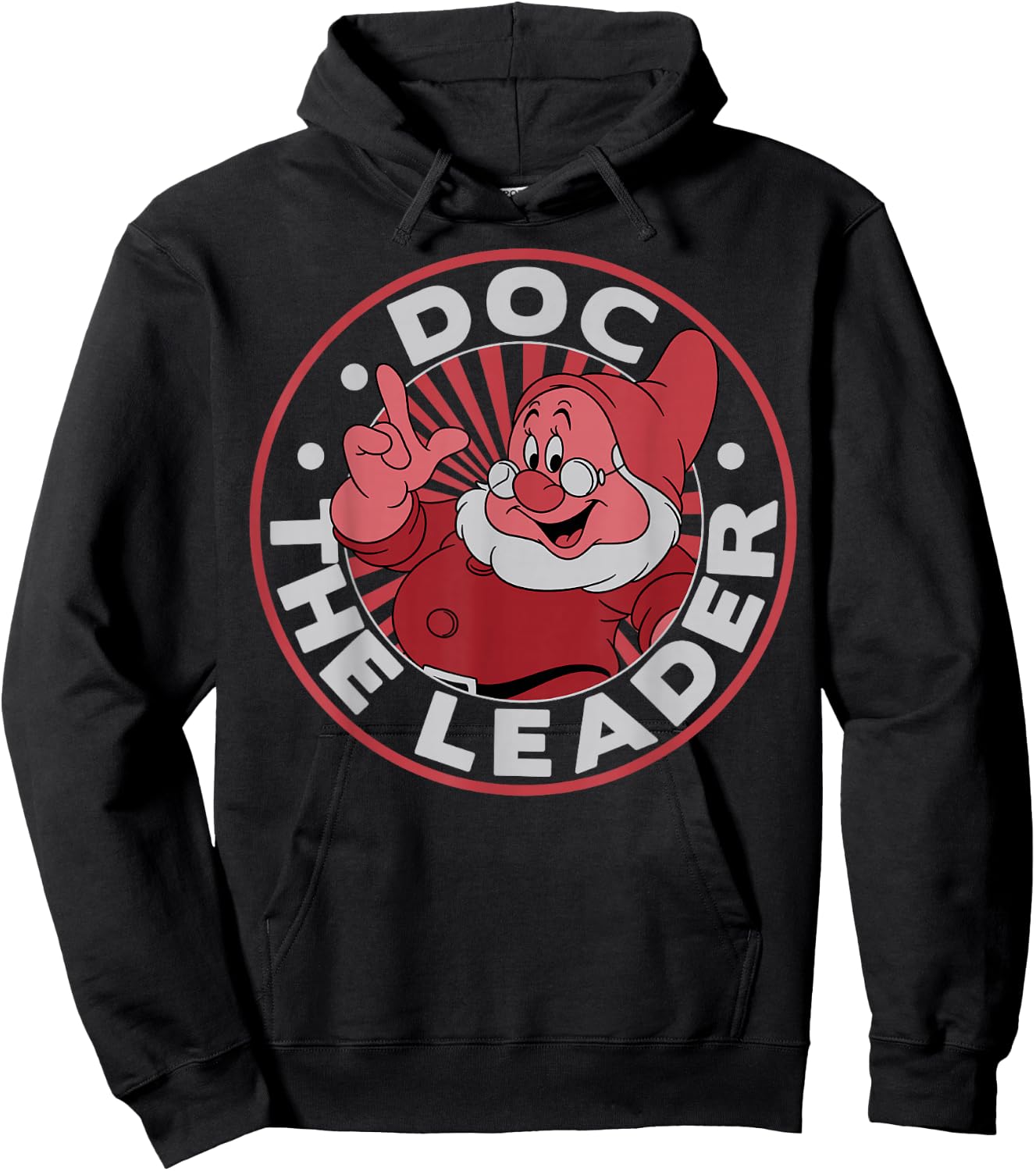 Disney Snow White Doc The Leader Circle Graphic Hoodie - Hoodie | Black